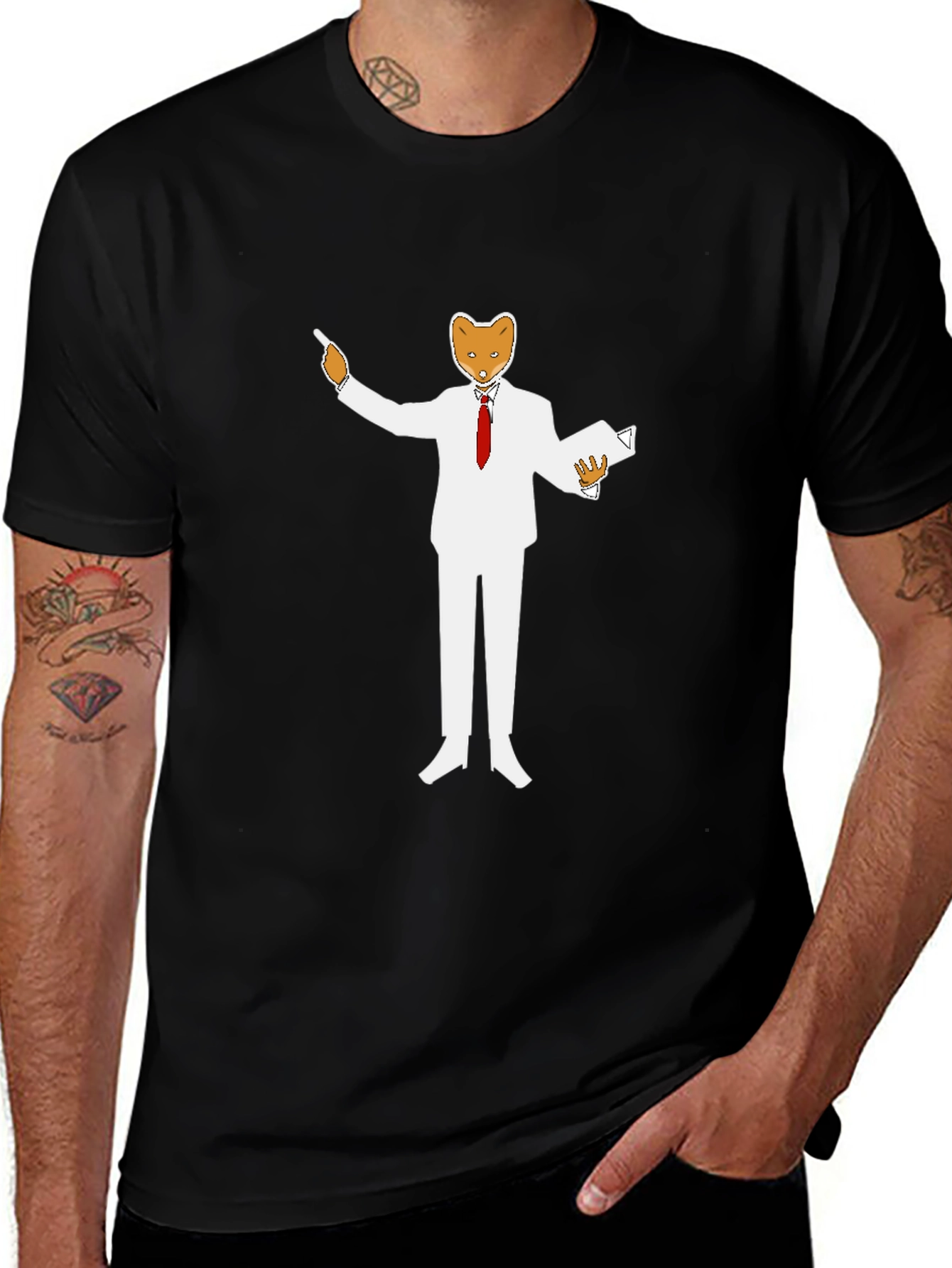 Variant 2 of Black T-Shirt with Fox Business Design