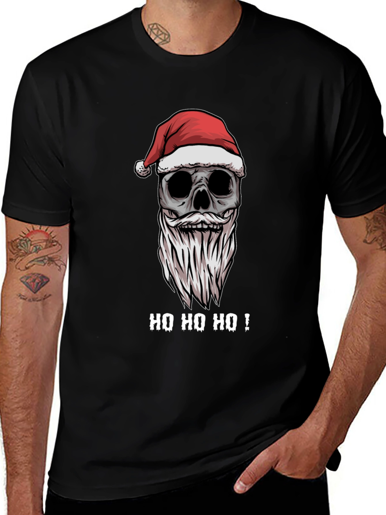 Variant 26 of Santa Skull T-Shirt - Holiday Humor