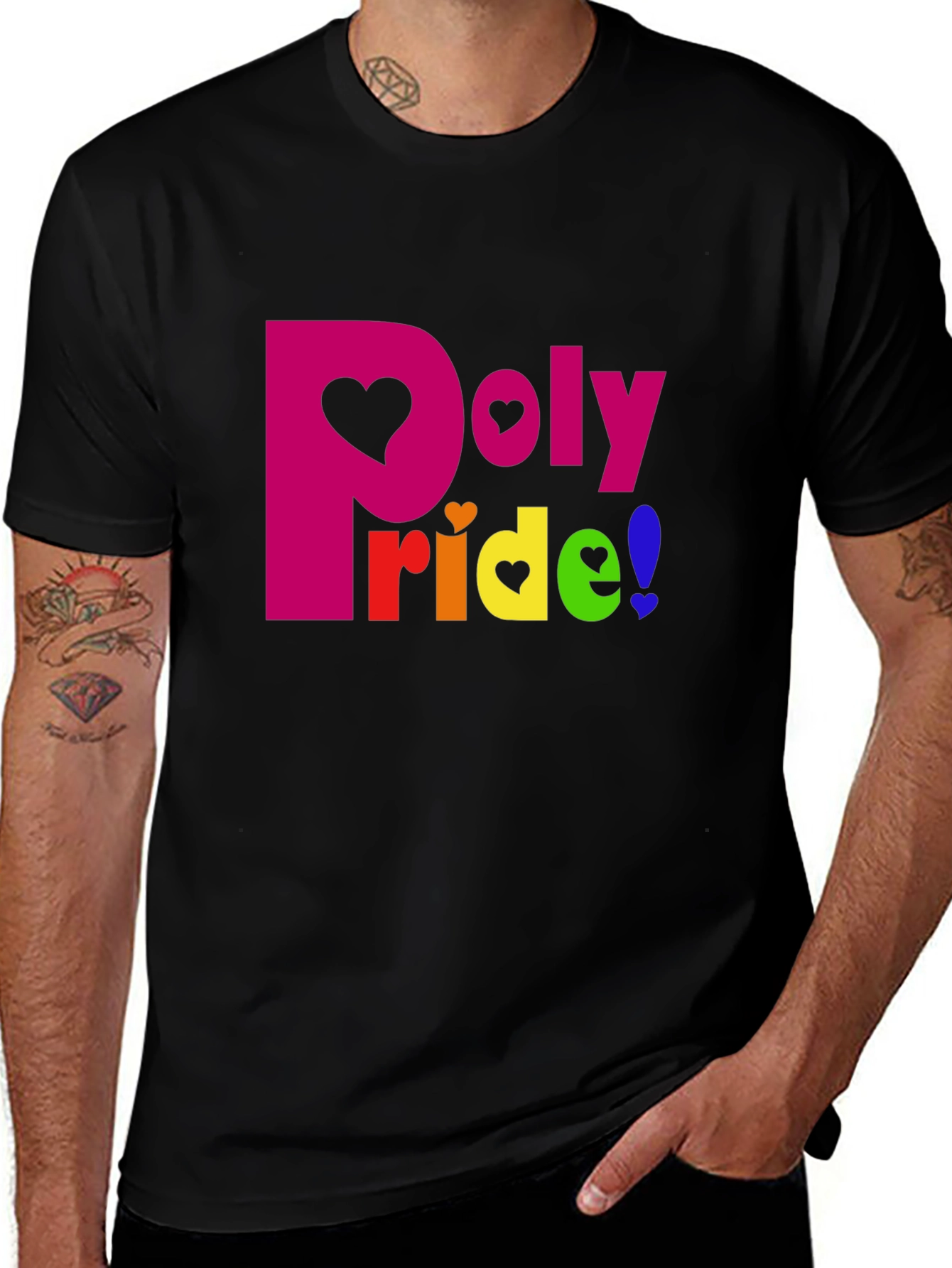 Poly Pride T-Shirt: Heart Graphic LGBTQ+ Tee