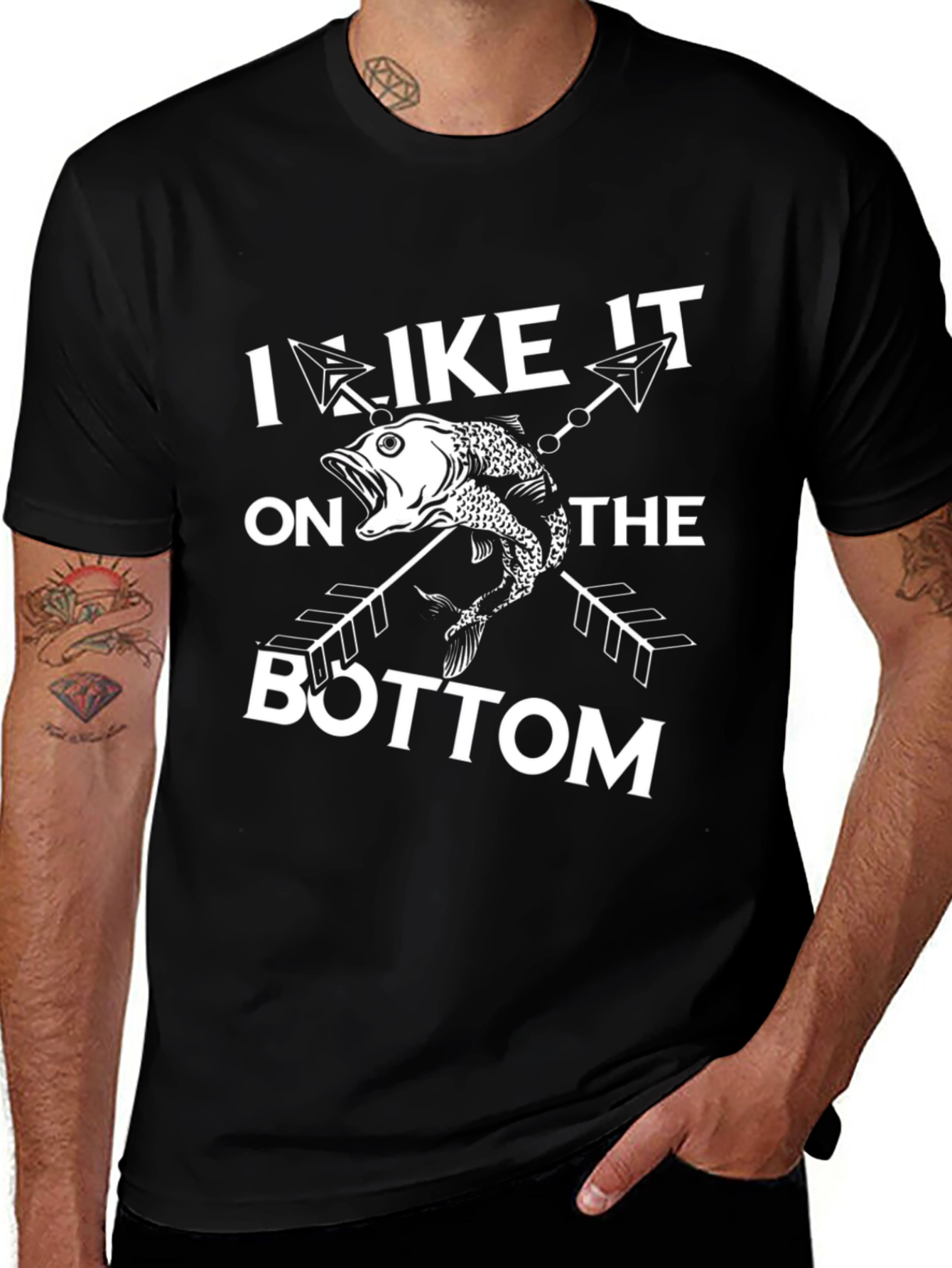 Variant 11 of I Like it on the Bottom Fishing T-Shirt
