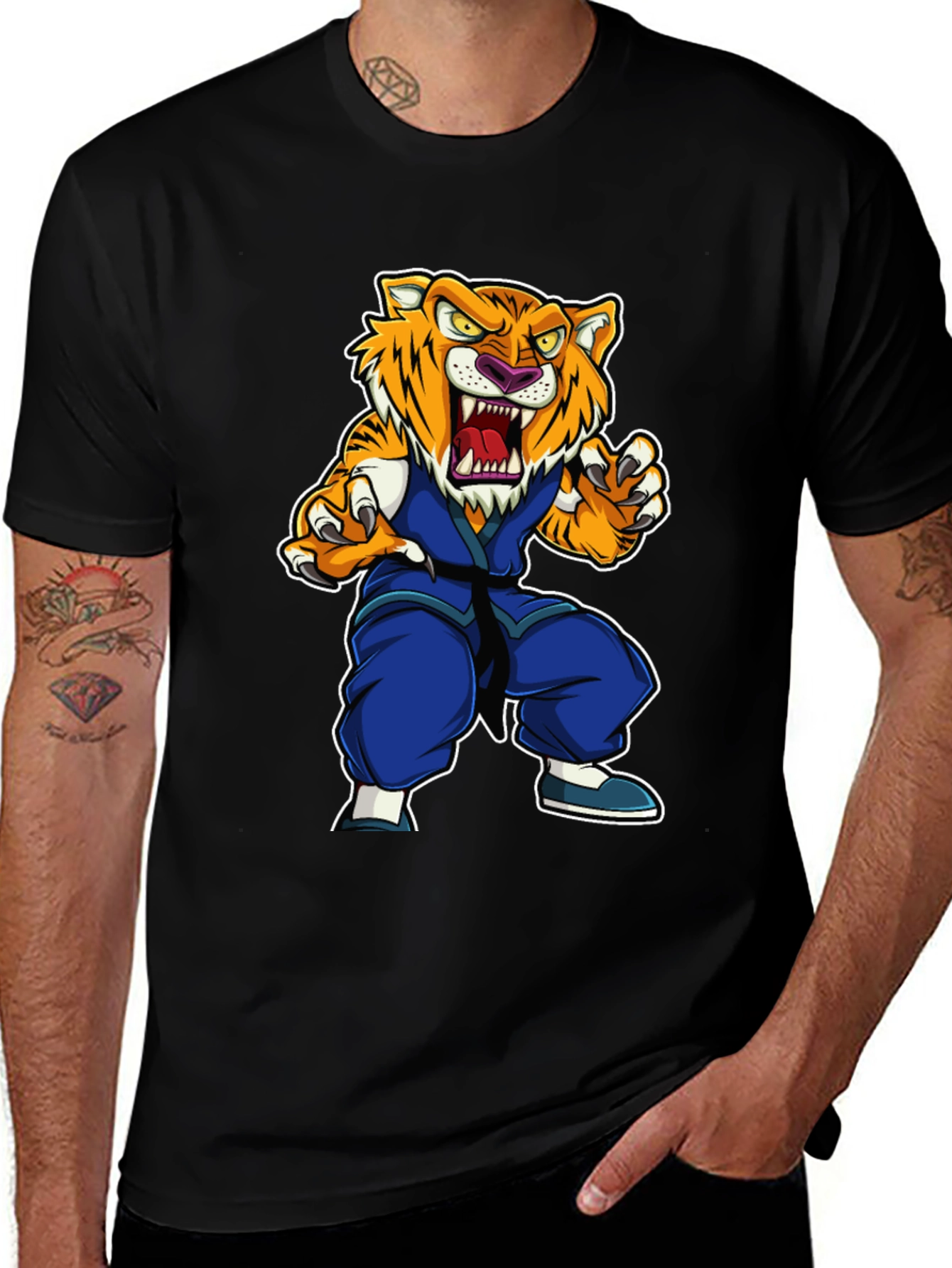 Variant 21 of Tiger Karate T-Shirt: Fierce Martial Arts Style