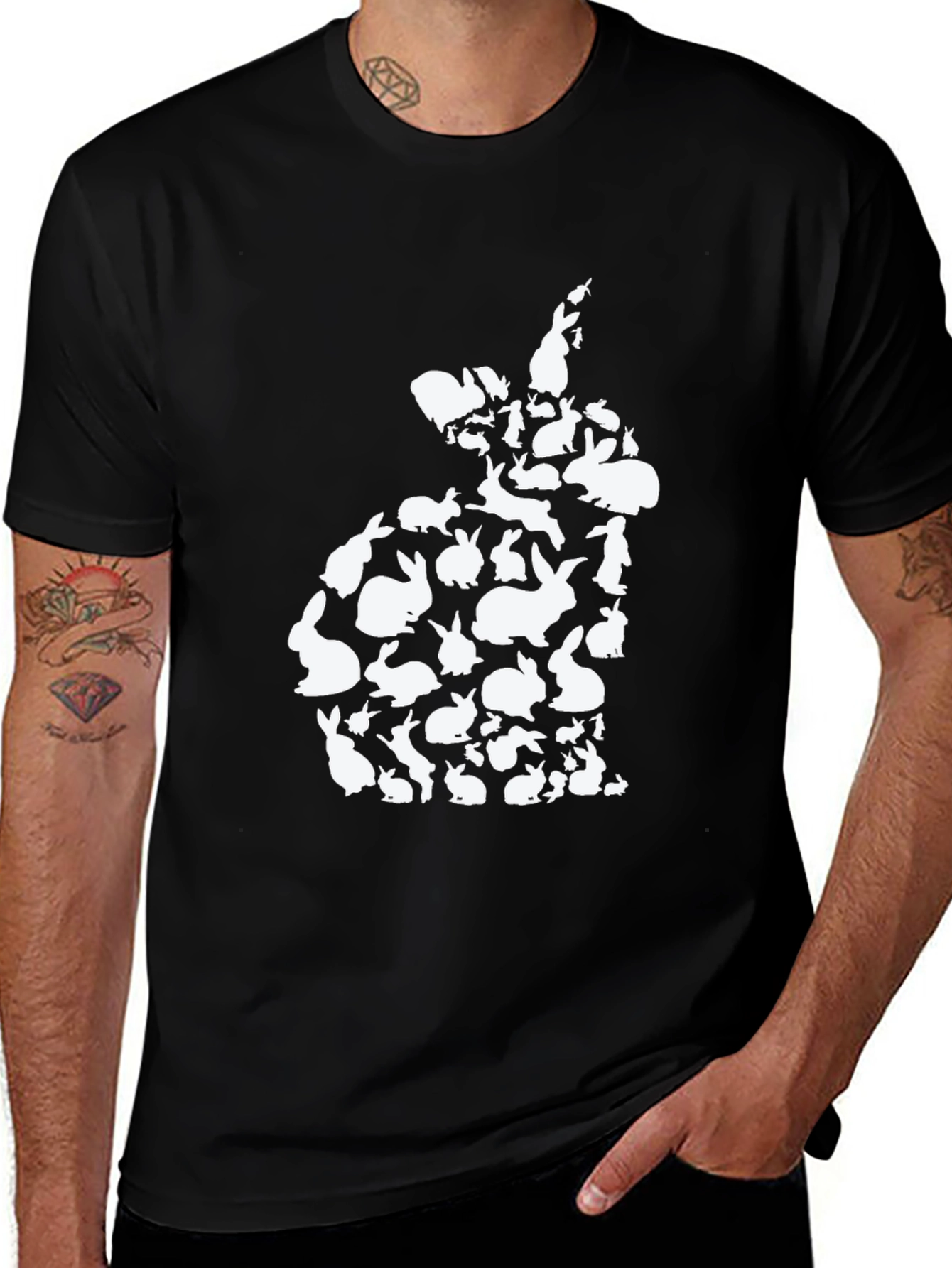 Variant 15 of Bunny Rabbit Silhouette T-Shirt - Easter Cute Tee