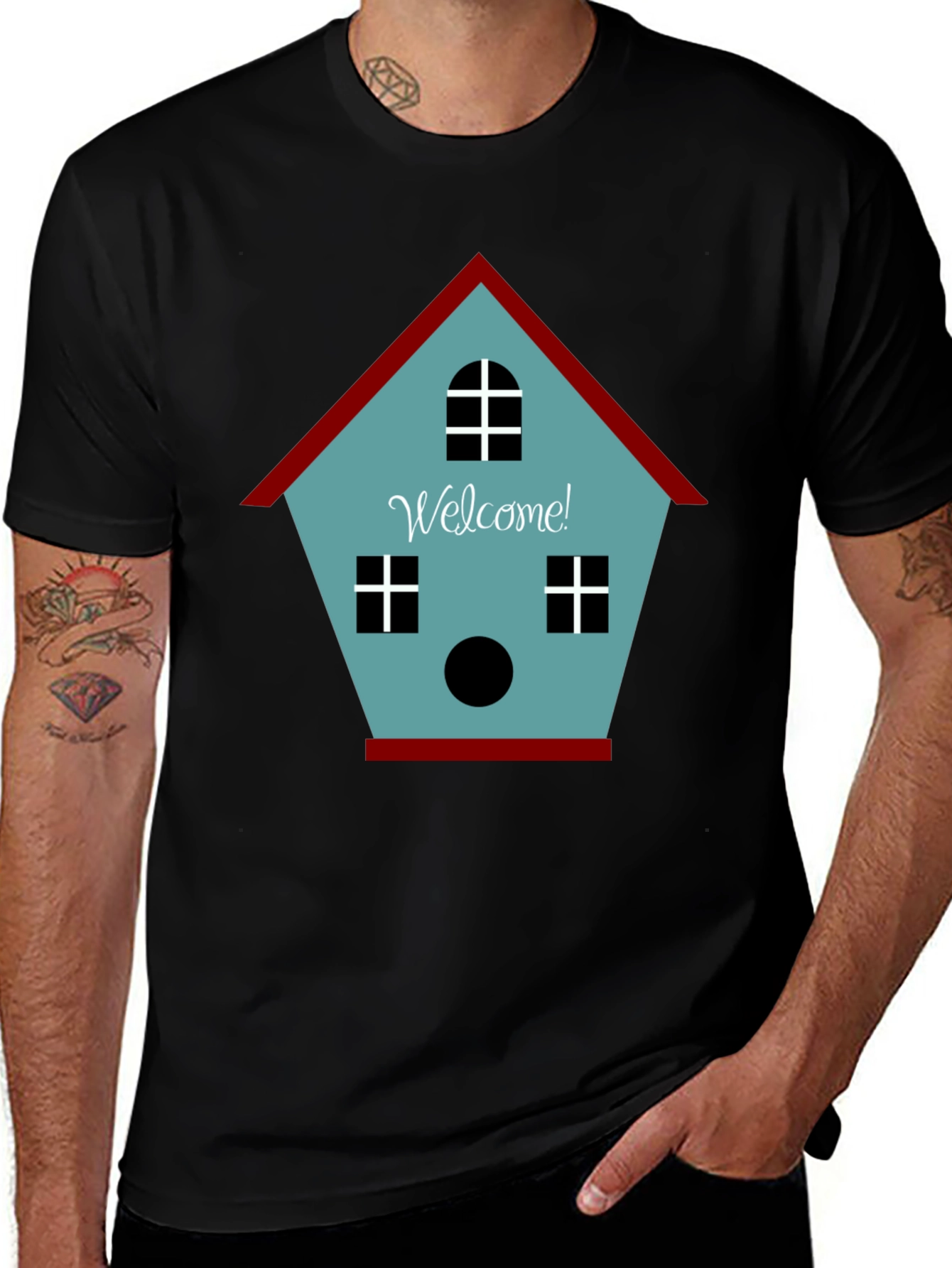 Variant 21 of Welcome Birdhouse Graphic Tee - Casual Comfort