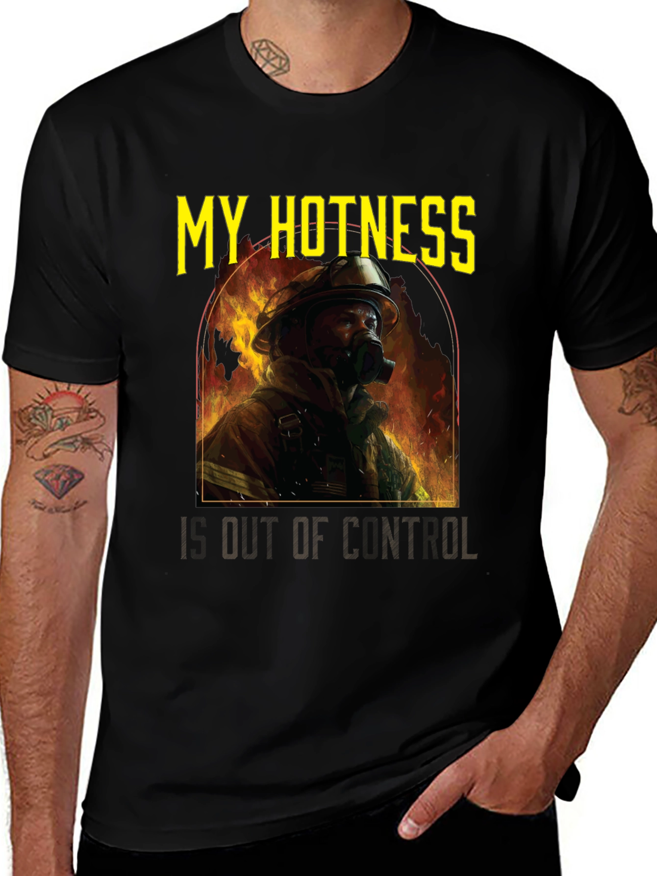 Variant 20 of My Hotness Firefighter Graphic T-Shirt