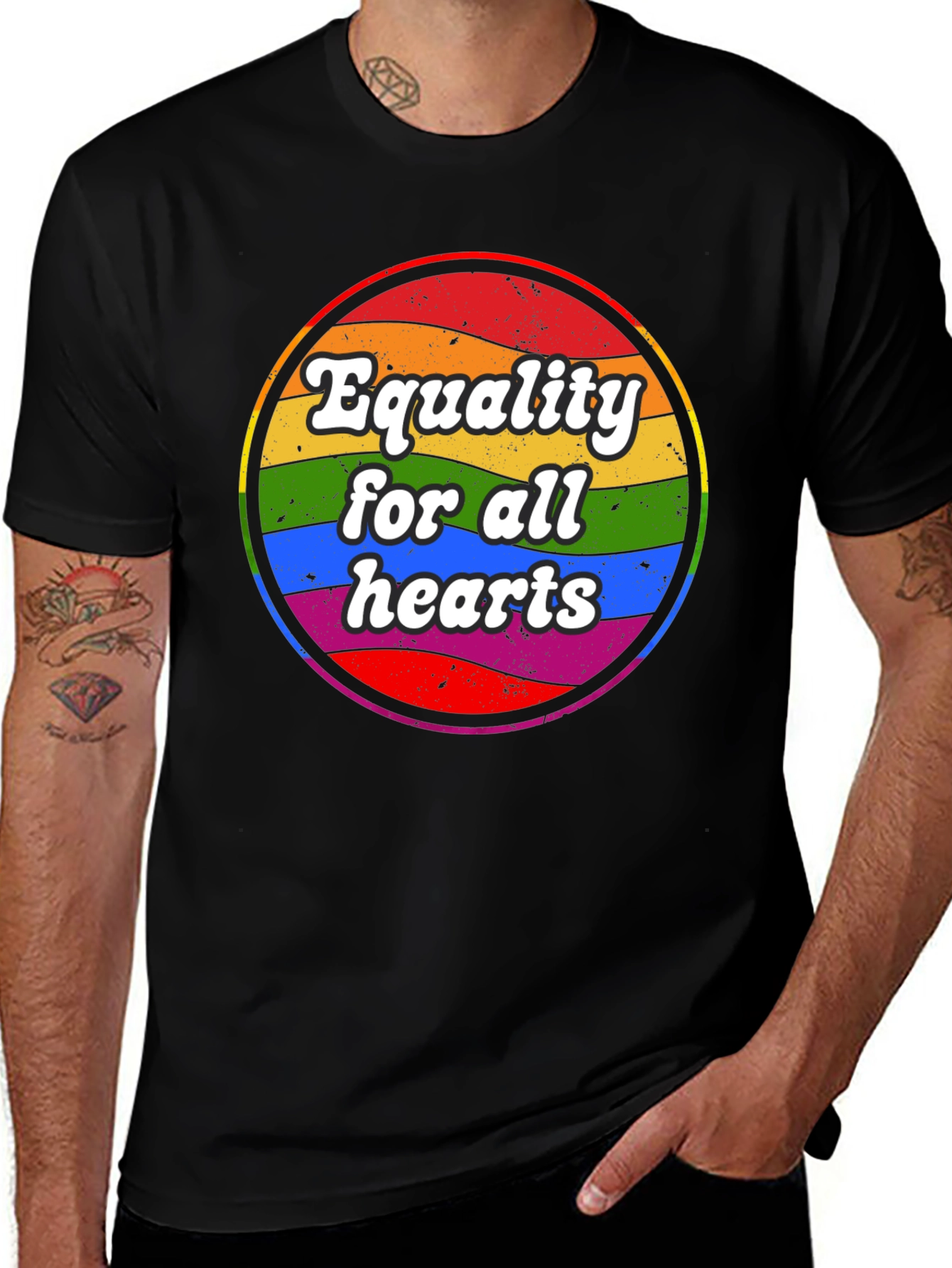 Variant 29 of Equality for All Hearts T-Shirt - Pride Design