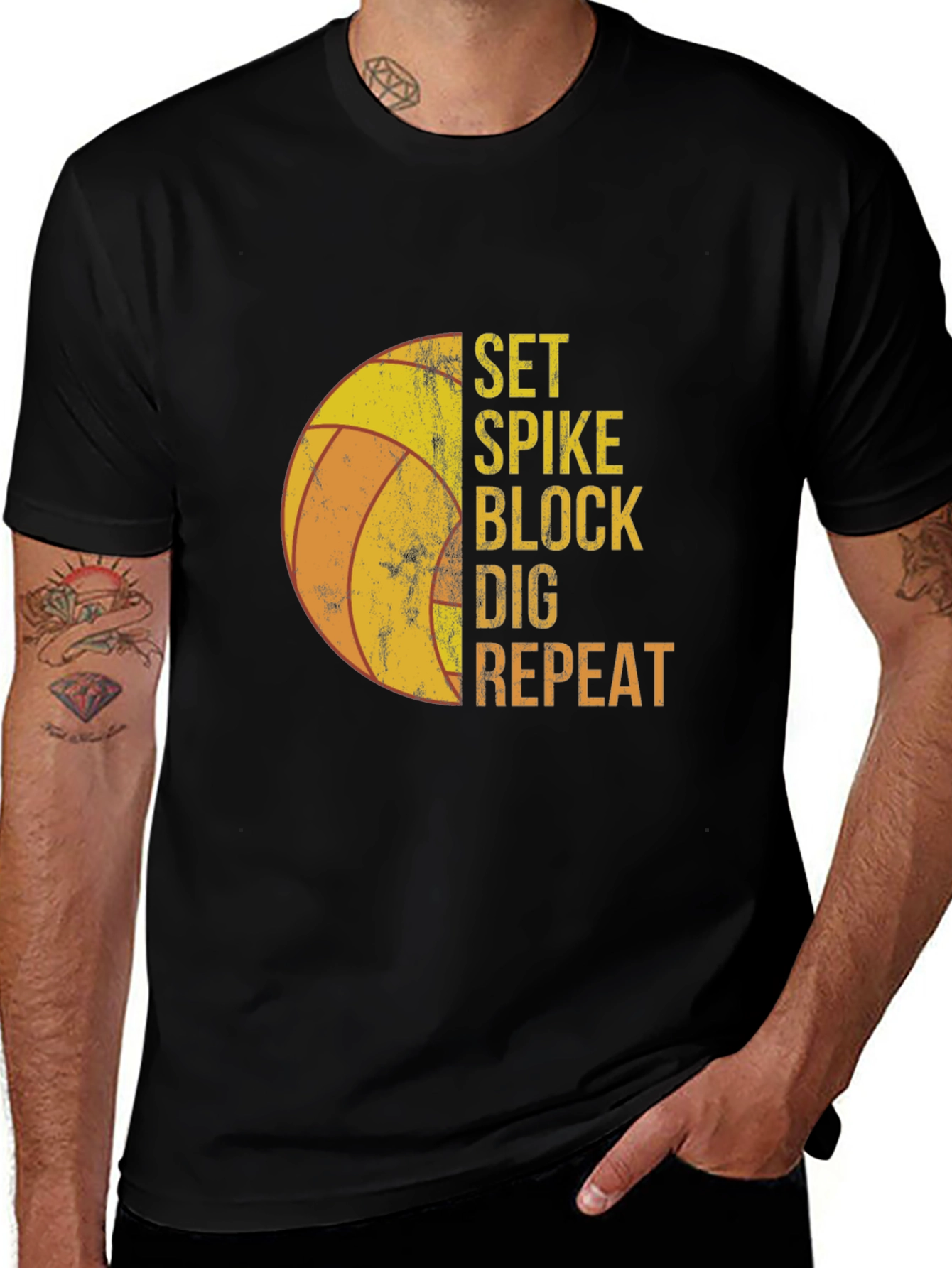 Variant 19 of Volleyball Set Spike Block T-Shirt