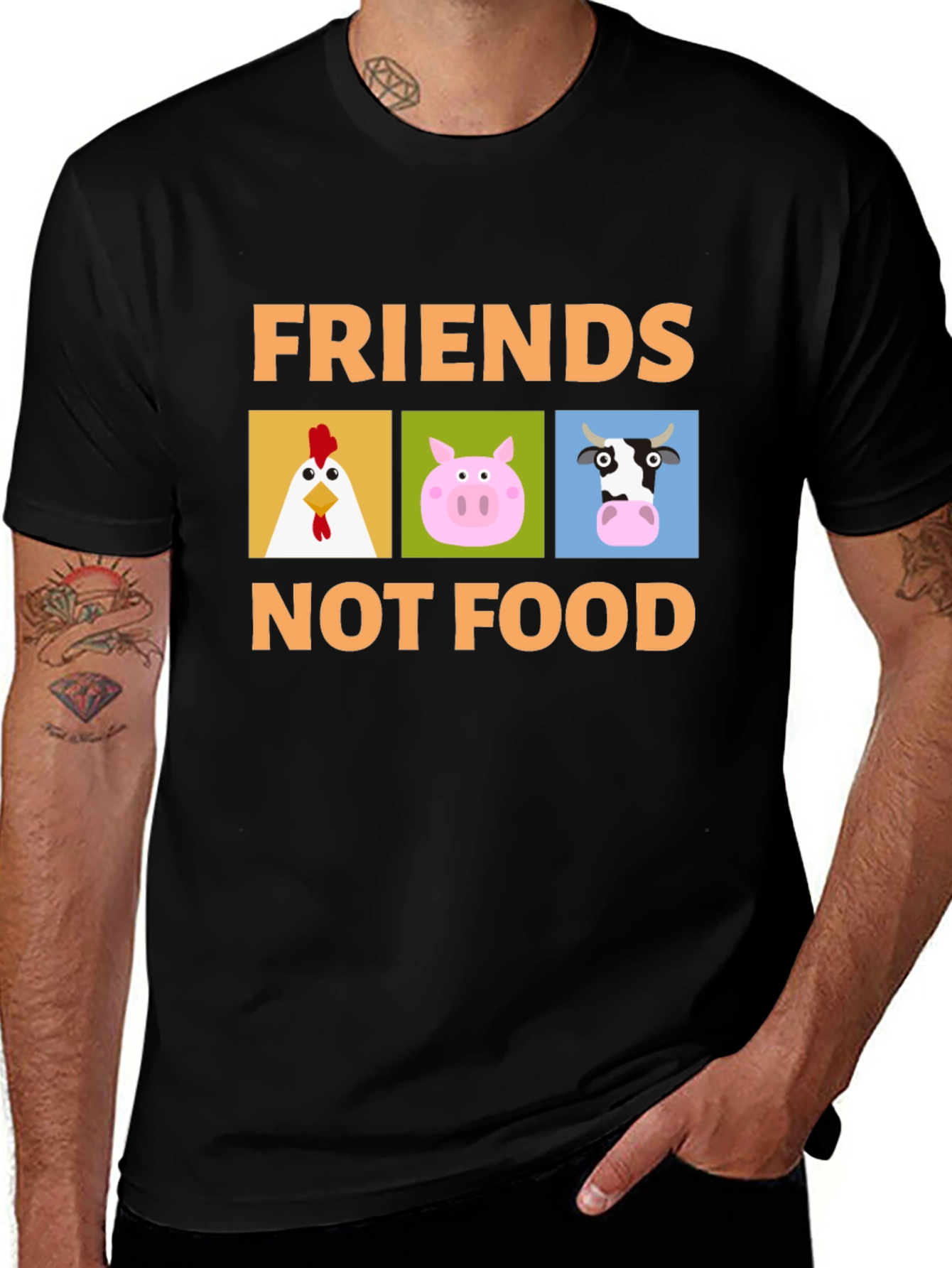 Variant 8 of Friends Not Food T-Shirt Vegan Animal Lover Tee