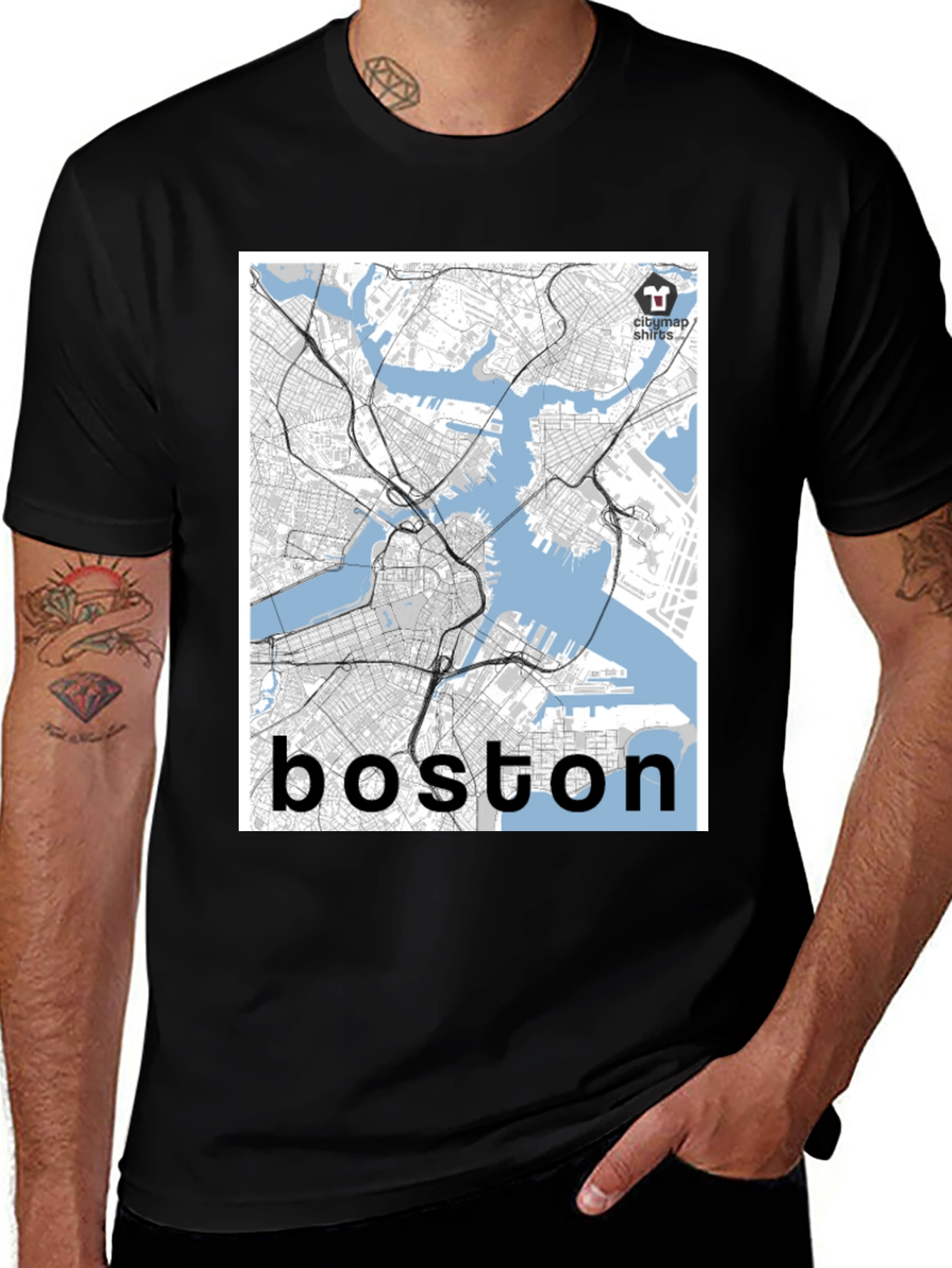 Boston Map T-Shirt - Cityscape Tee