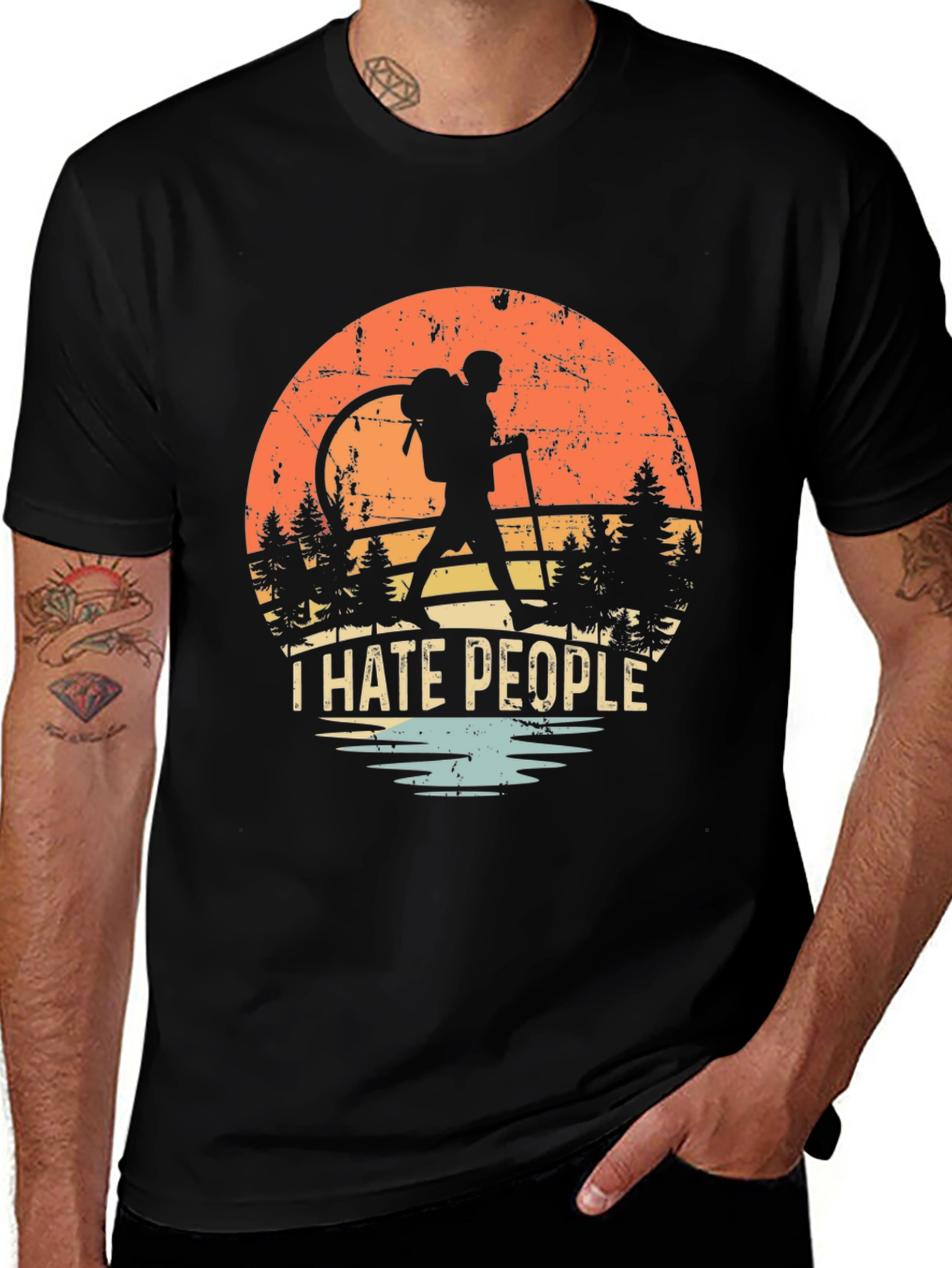 Variant 3 of I Hate People Hiking Graphic Tee - Introvert Outdoors Shirt