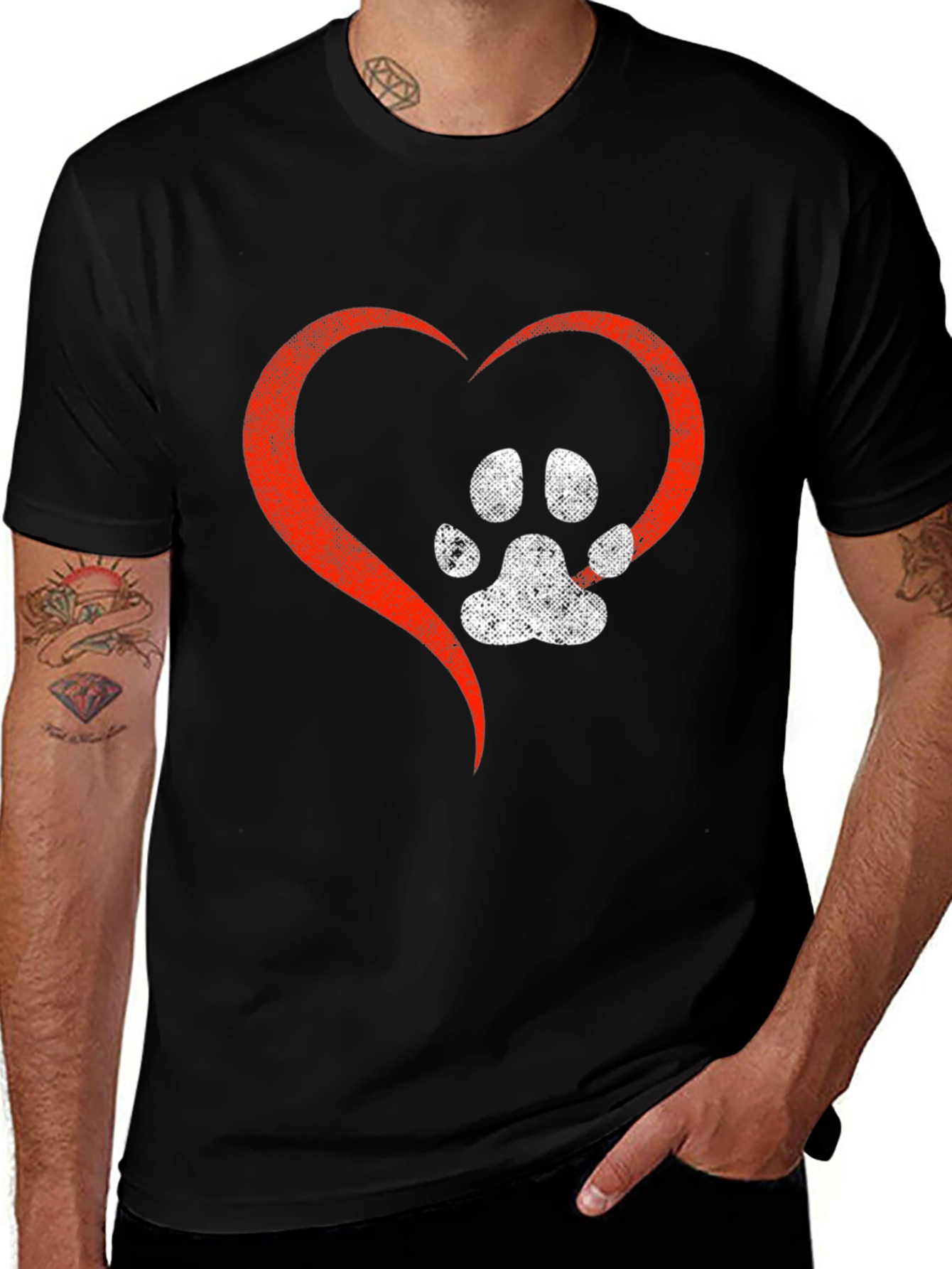 Variant 22 of Dog Paw Heart T-Shirt - Love Your Pup!
