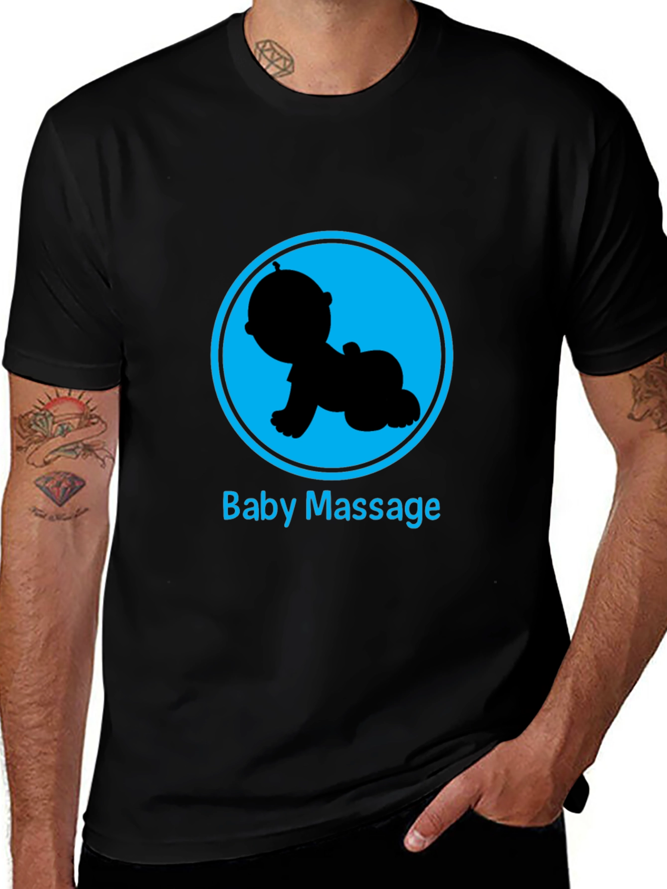 Variant 6 of Baby Massage T-Shirt - Unisex Black Tee