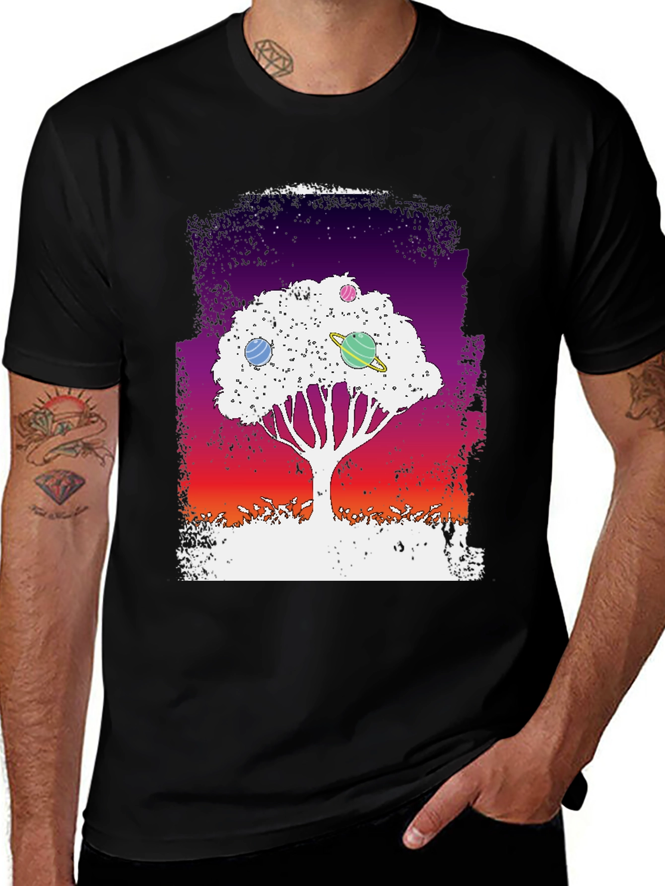 Variant 29 of Galaxy Tree Graphic Tee - Black Unisex T-Shirt