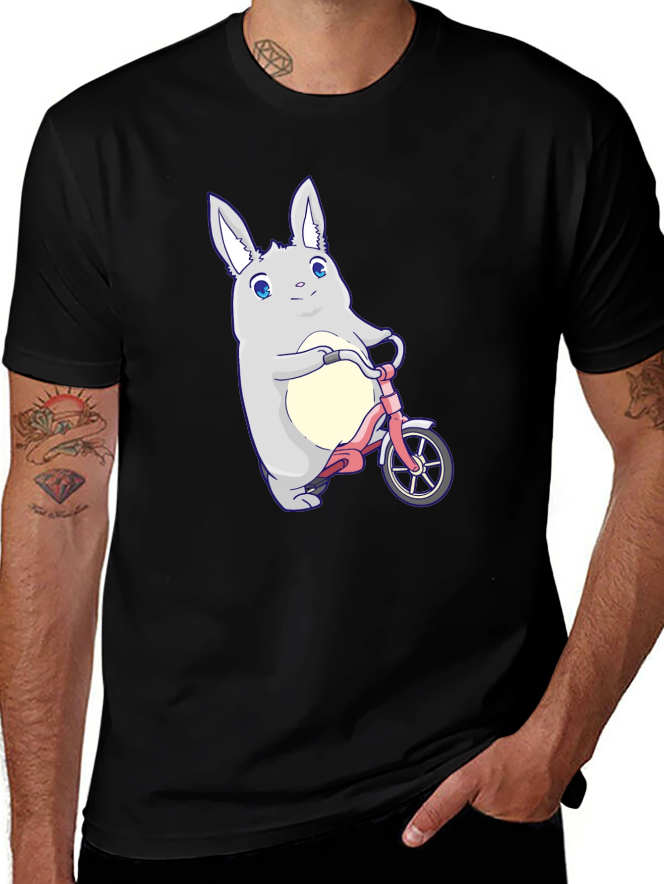 Variant 24 of Cute Bunny on Bike Graphic T-Shirt