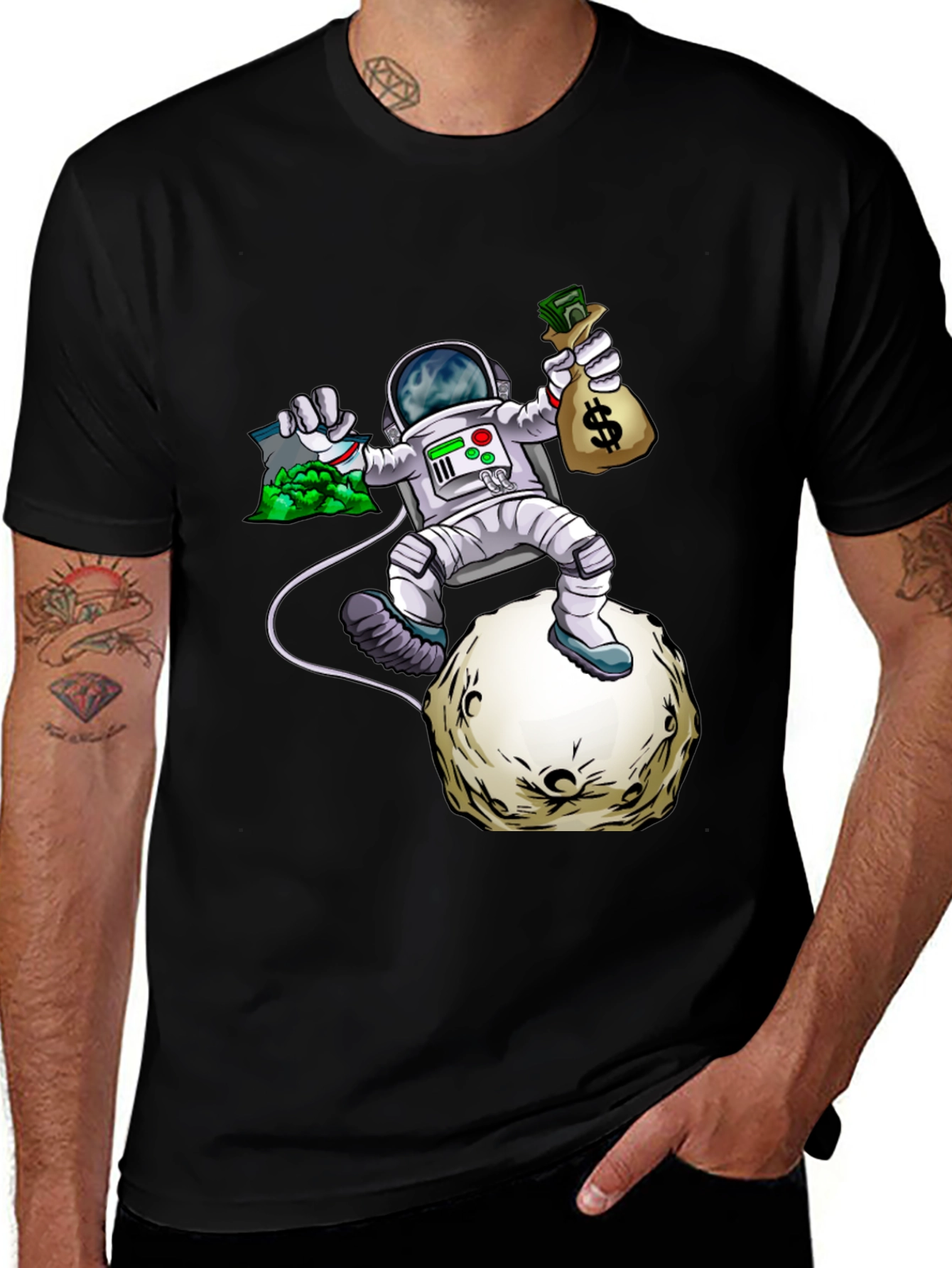 Variant 7 of Astronaut Moon Landing Graphic Tee