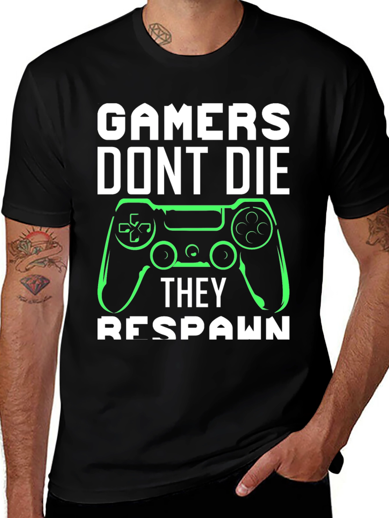Variant 5 of Gamers Don't Die - They Respawn Tee