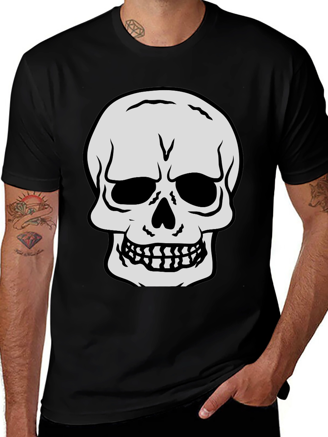 Variant 6 of Skull Graphic Black T-Shirt