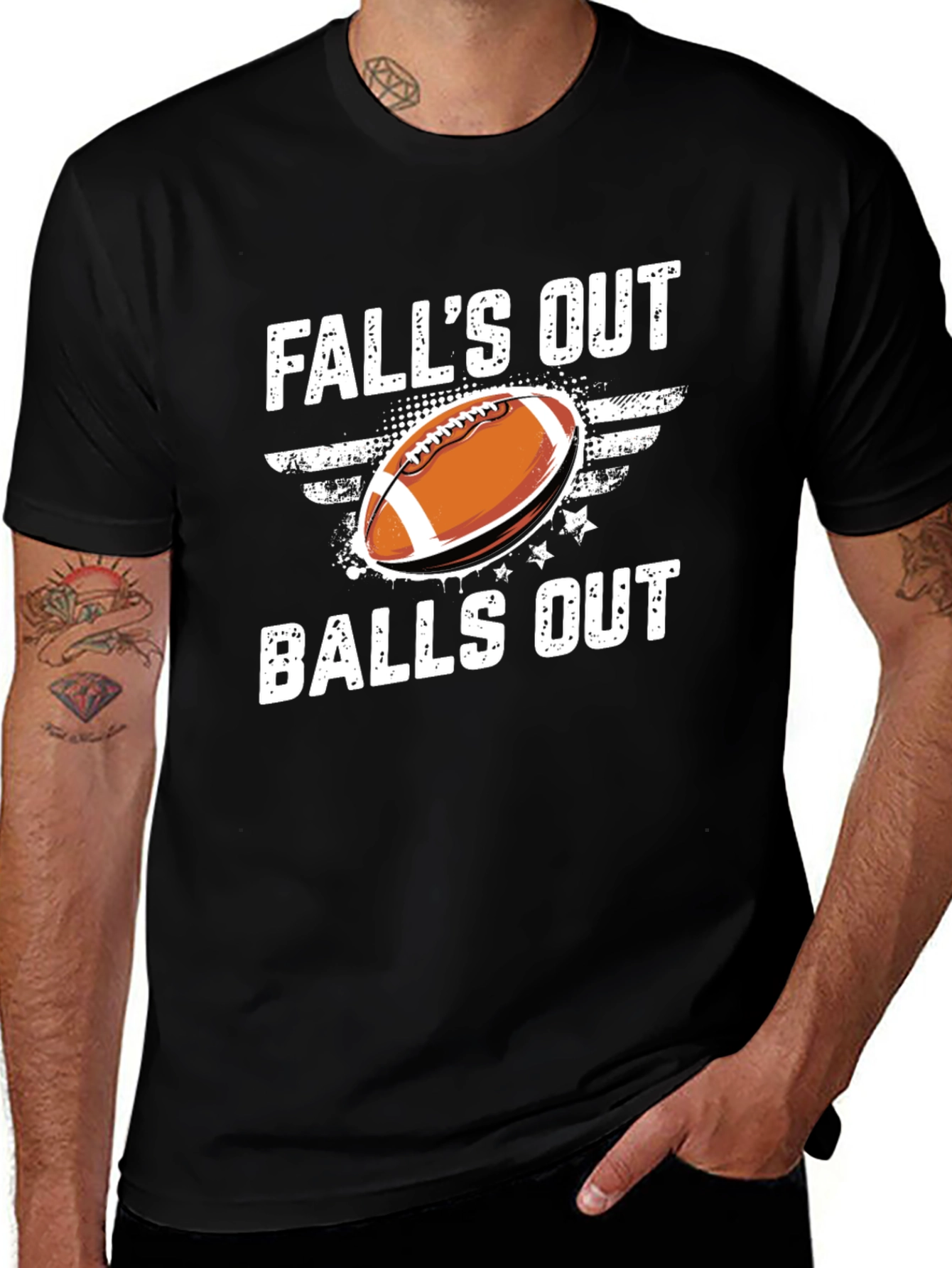 Variant 22 of Fall's Out Balls Out Football Graphic Tee