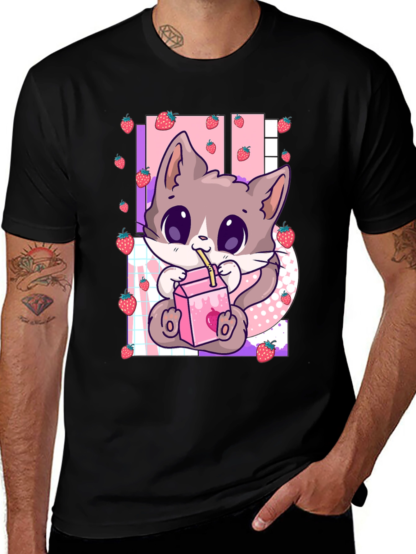 Variant 22 of Cute Cat Strawberry Milk T-Shirt