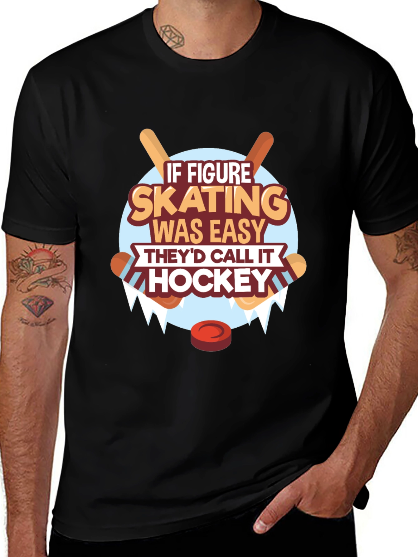 Variant 24 of Figure Skating vs Hockey Graphic Tee