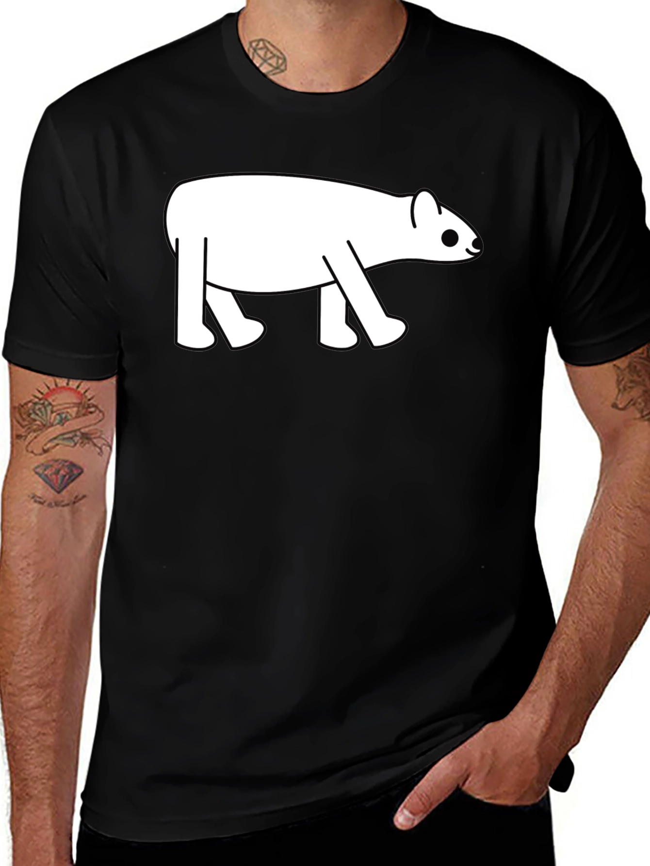 Variant 18 of Cute Tapir Graphic Tee - Black Cotton Blend T-Shirt