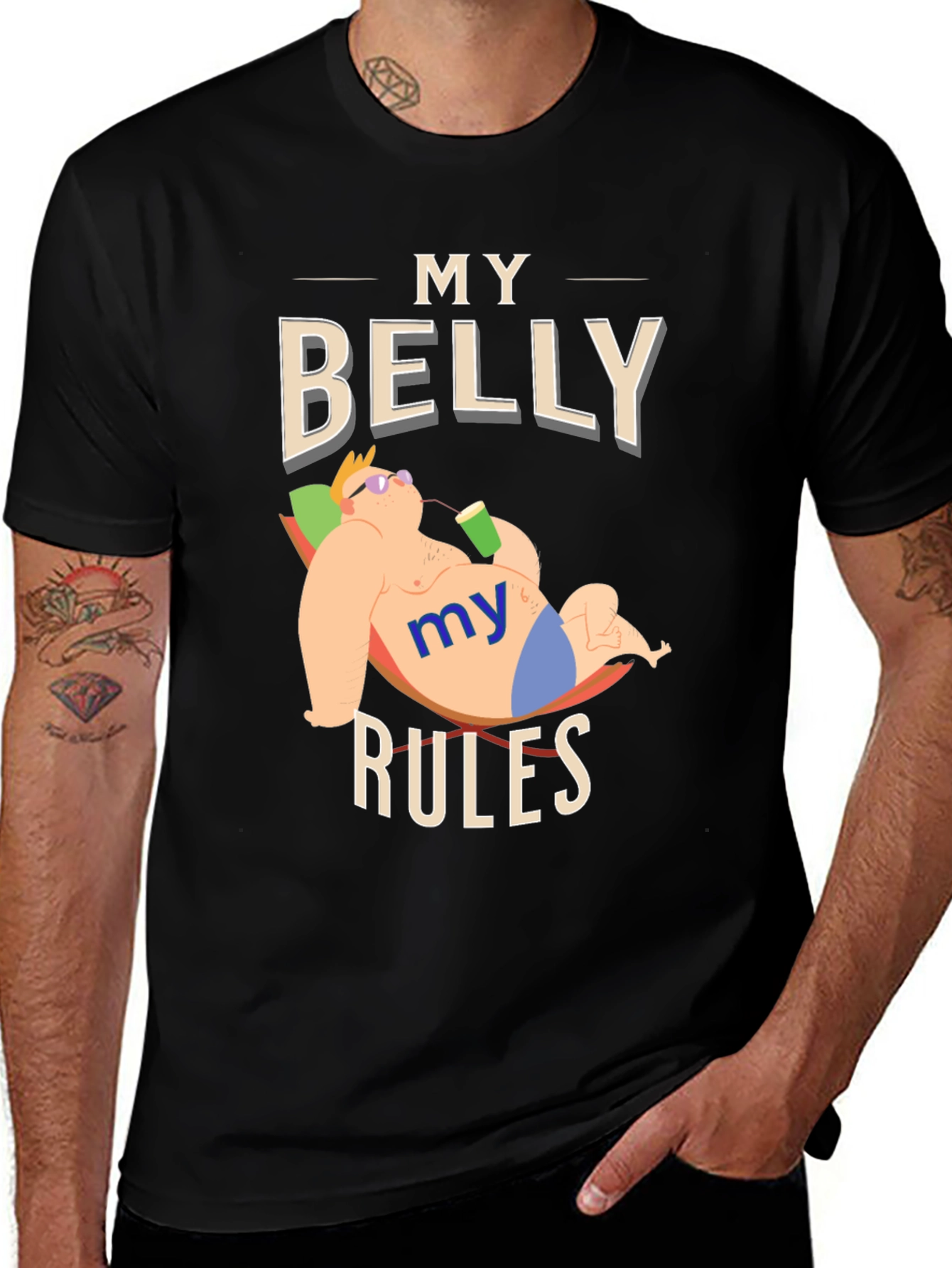 Variant 12 of My Belly Rules T-Shirt - Funny Graphic Tee