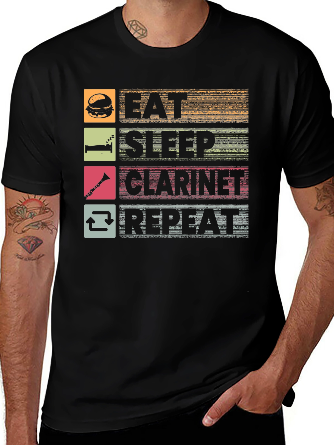 Variant 20 of Eat Sleep Clarinet Repeat Graphic Tee