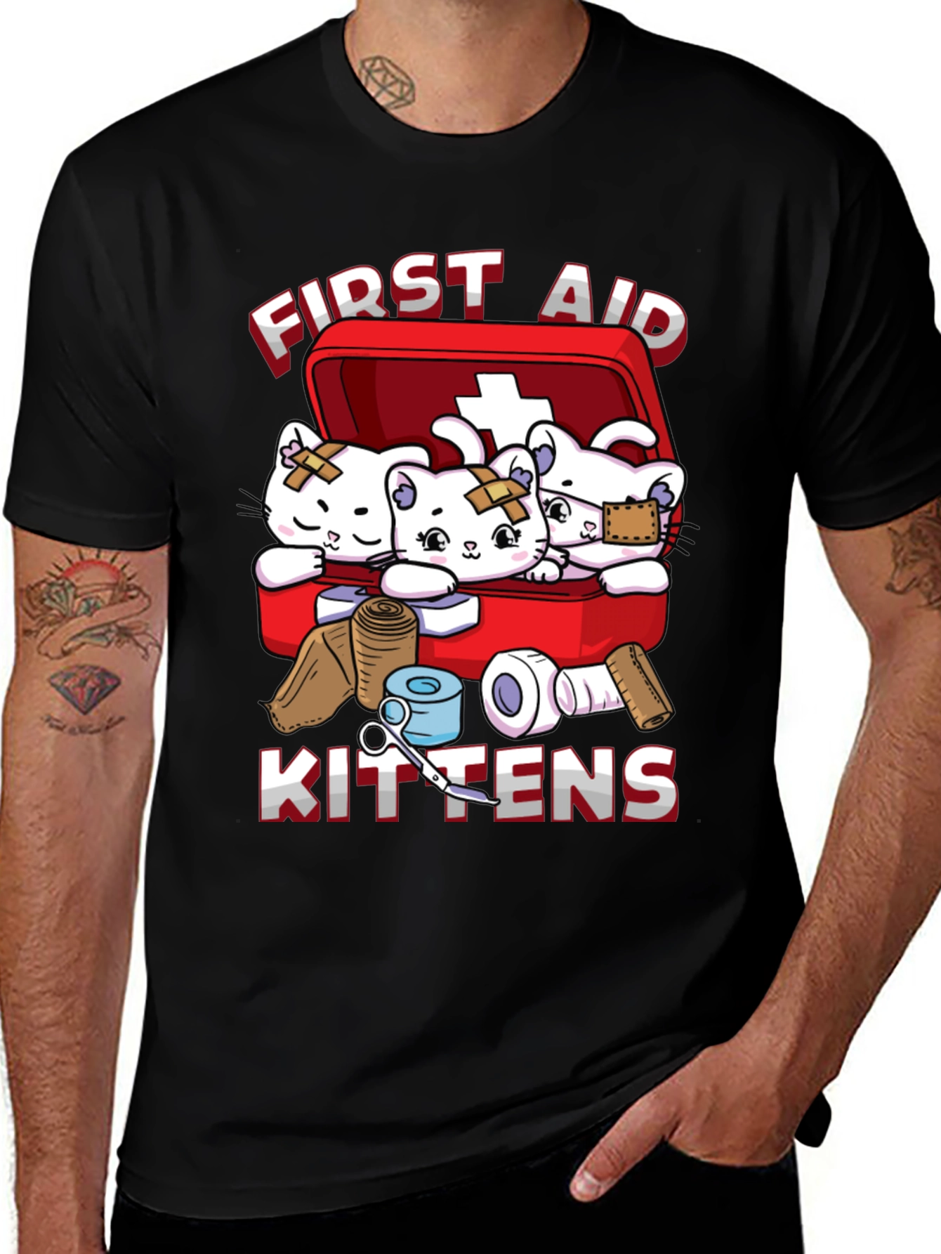 Variant 9 of First Aid Kittens Graphic Tee - Unisex