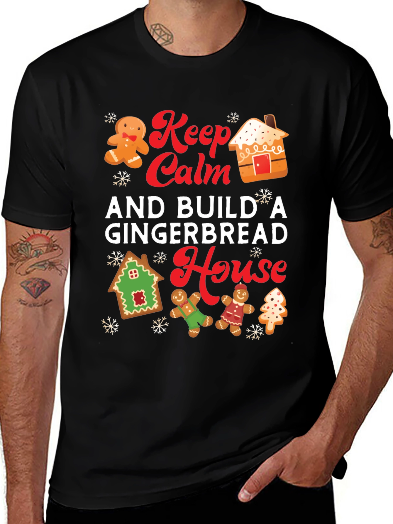 Variant 6 of Keep Calm and Build a Gingerbread House T-Shirt