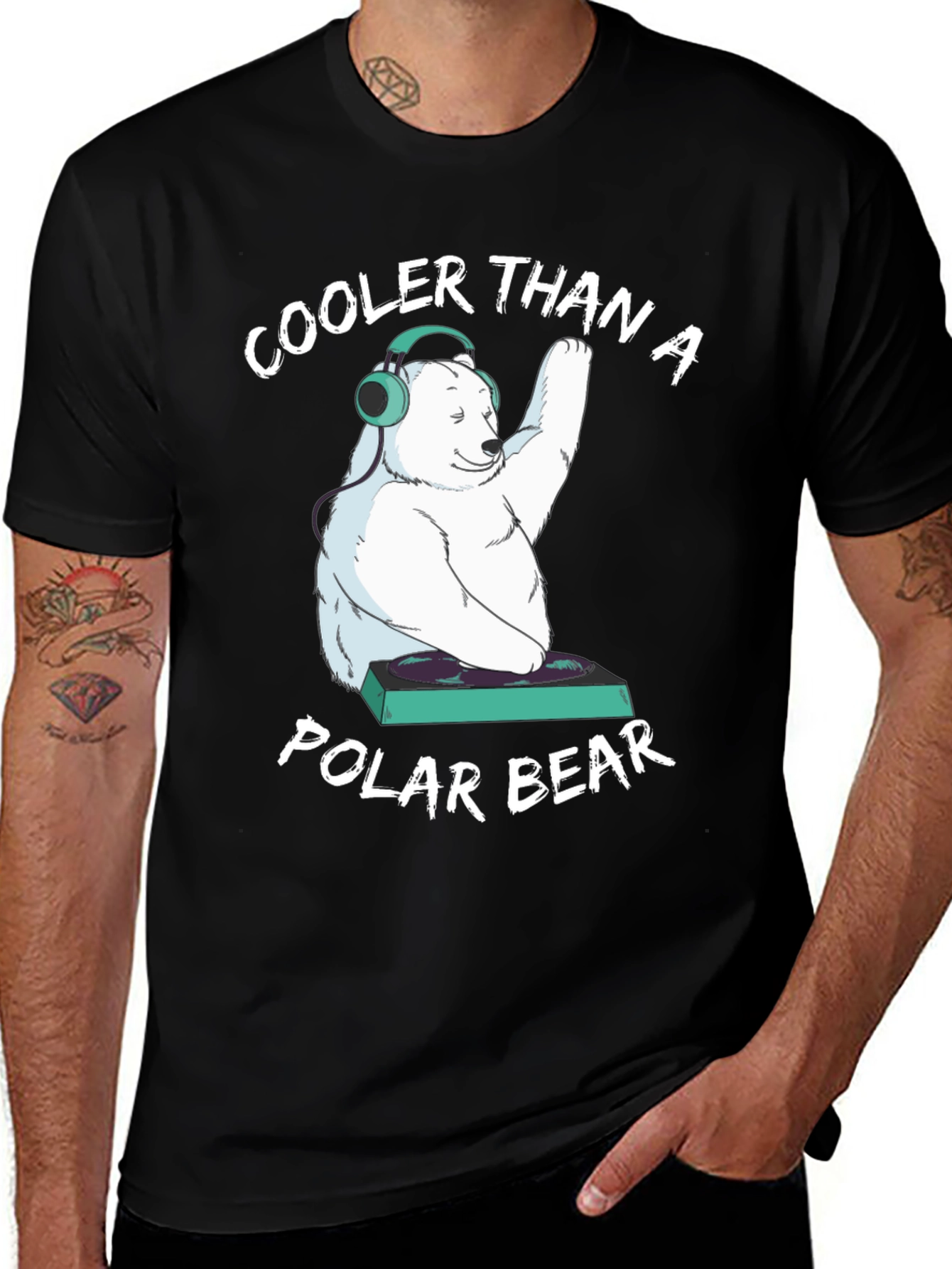 Cooler Than a Polar Bear DJ Graphic T-Shirt