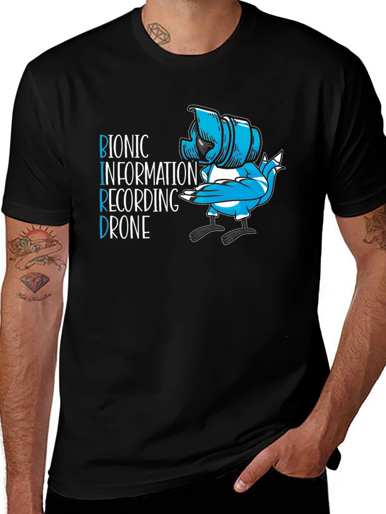Bionic Bird Information Recording Drone T-Shirt