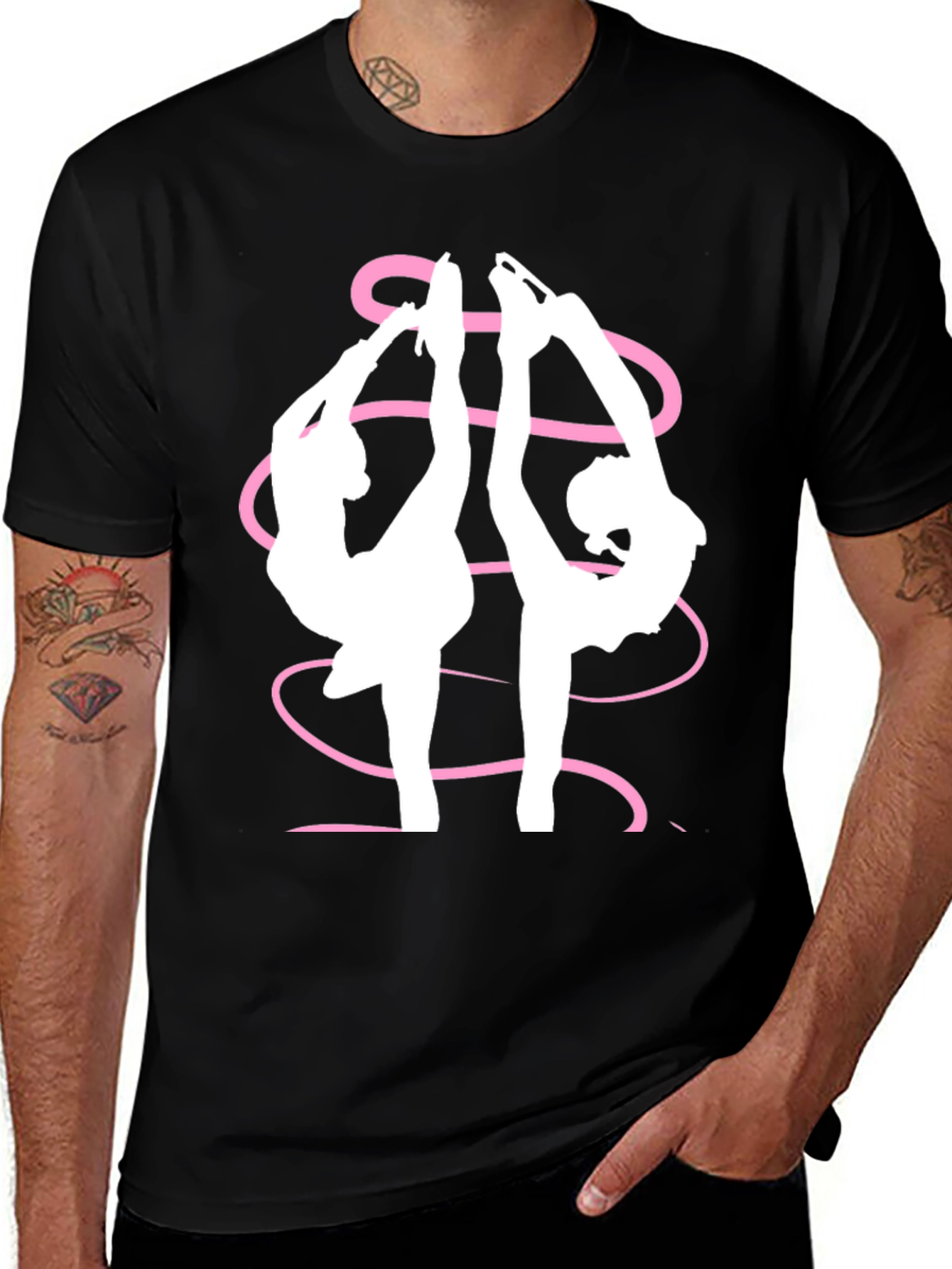 Variant 15 of Figure Skating Graphic Tee - Black T-Shirt