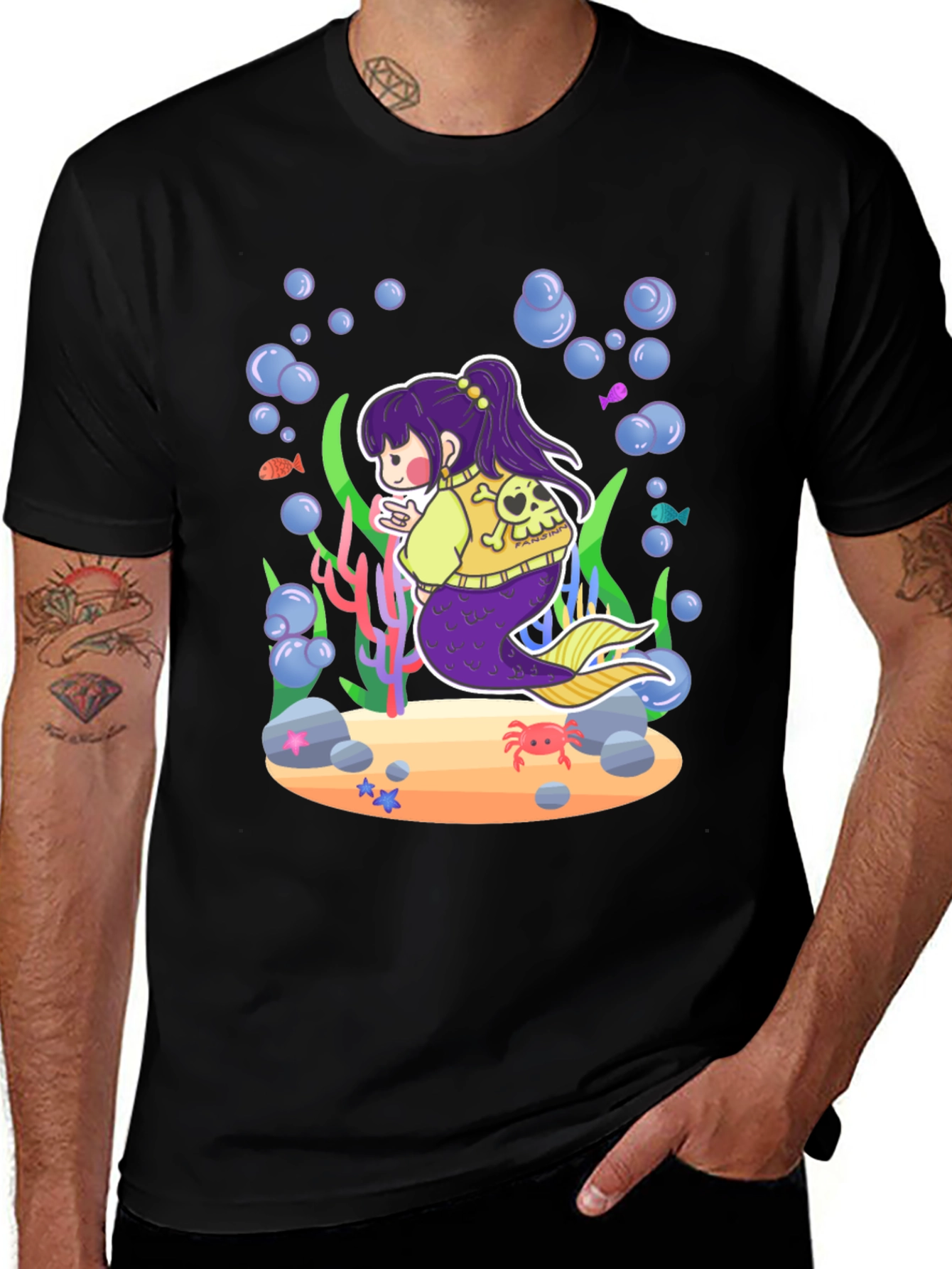 Variant 8 of Mermaid Cartoon Graphic Tee