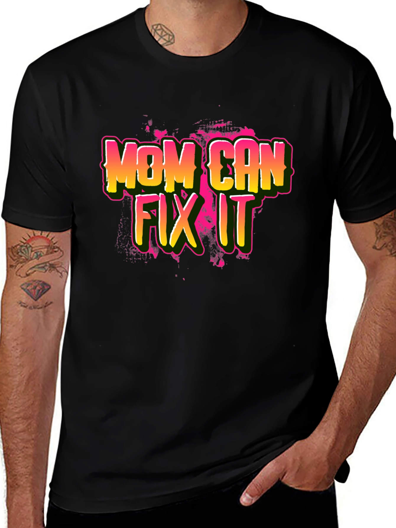 Variant 5 of Mom Can Fix It Black T-Shirt