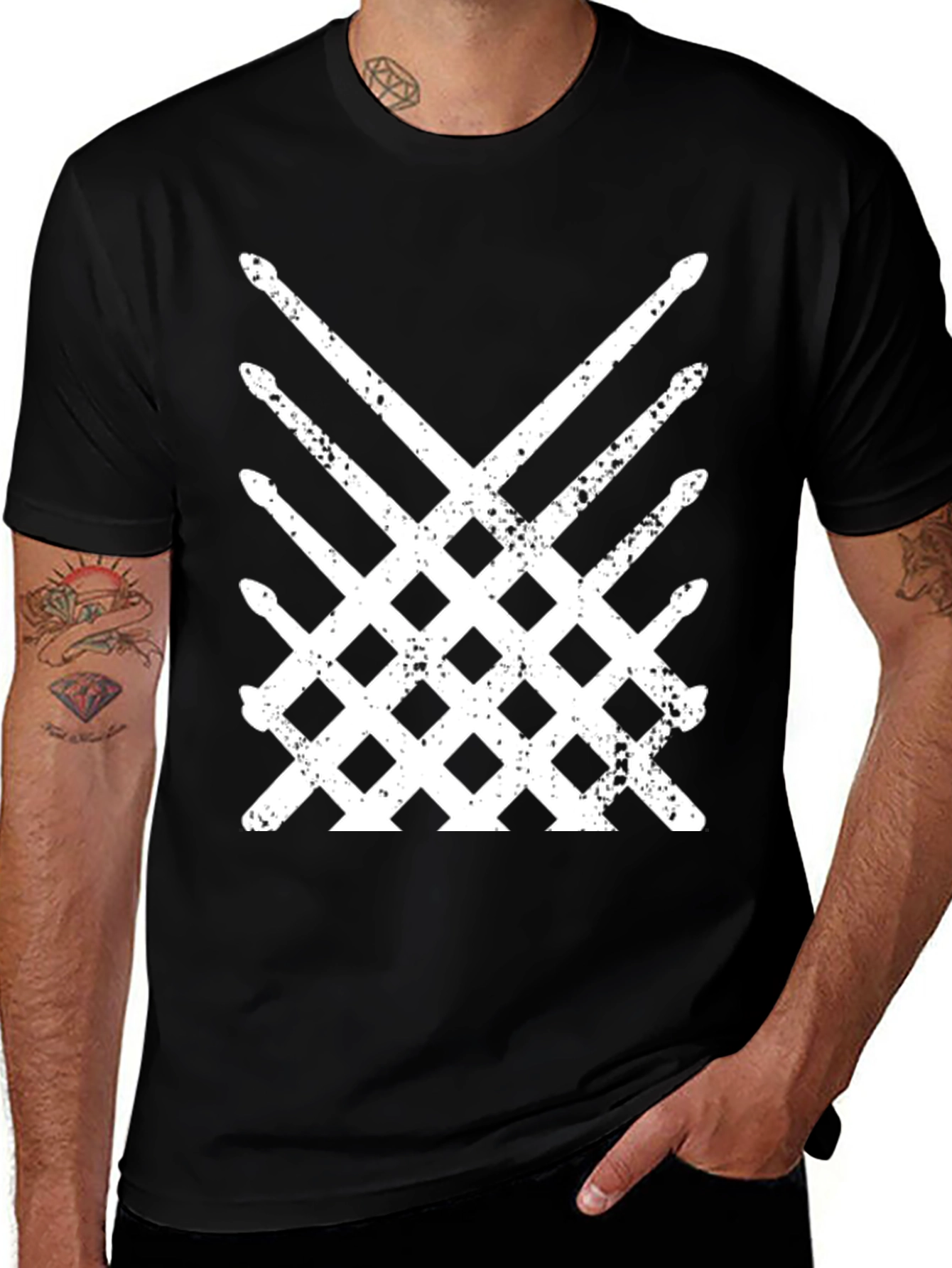 Variant 29 of Drummer Sticks Graphic Tee - Black