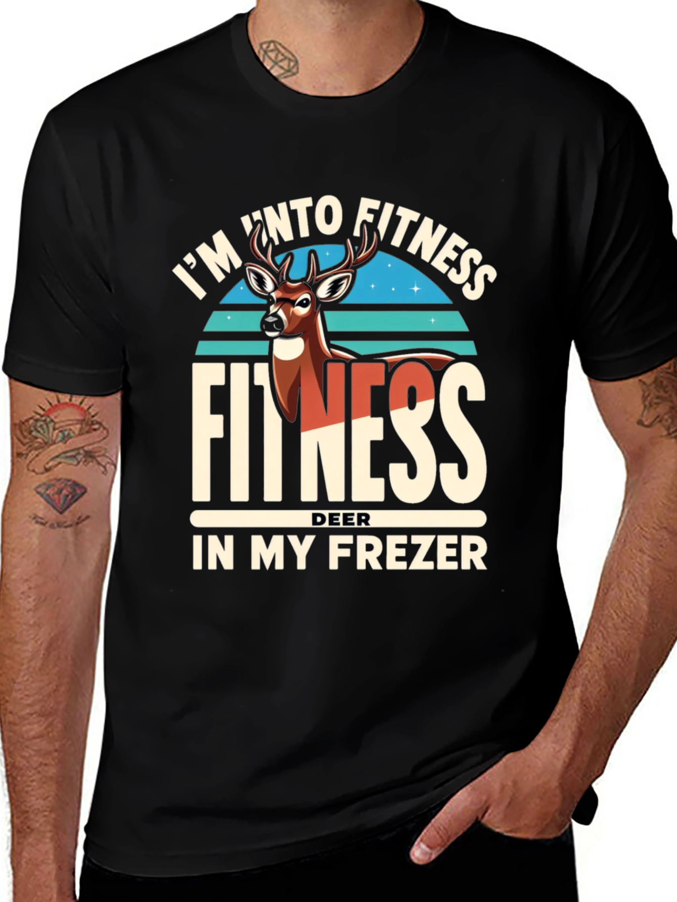 Variant 23 of Fitness Deer in Freezer Funny T-Shirt