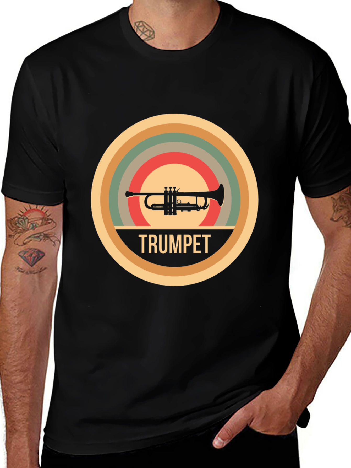 Retro Trumpet Graphic Tee - Cool Musician Shirt