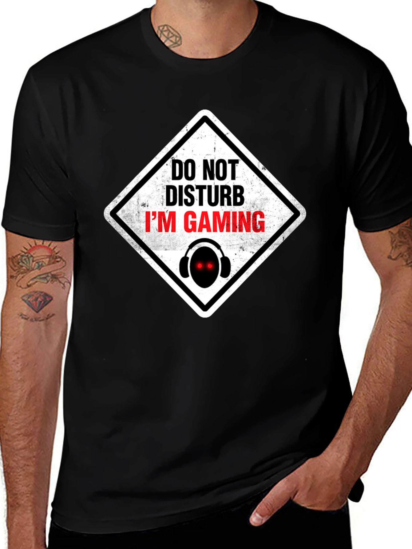 Variant 15 of Do Not Disturb I'm Gaming Black T-Shirt