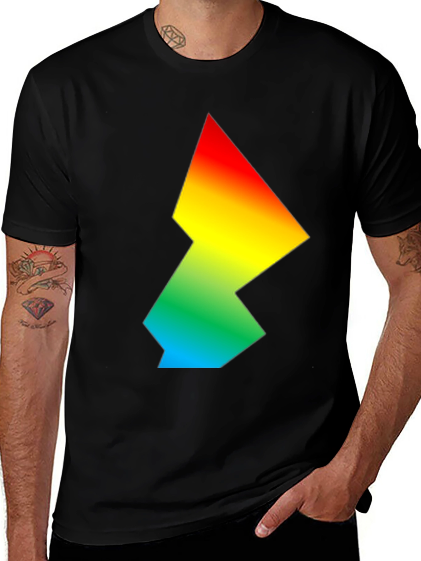Variant 19 of Rainbow Gradient Geometric Graphic Tee