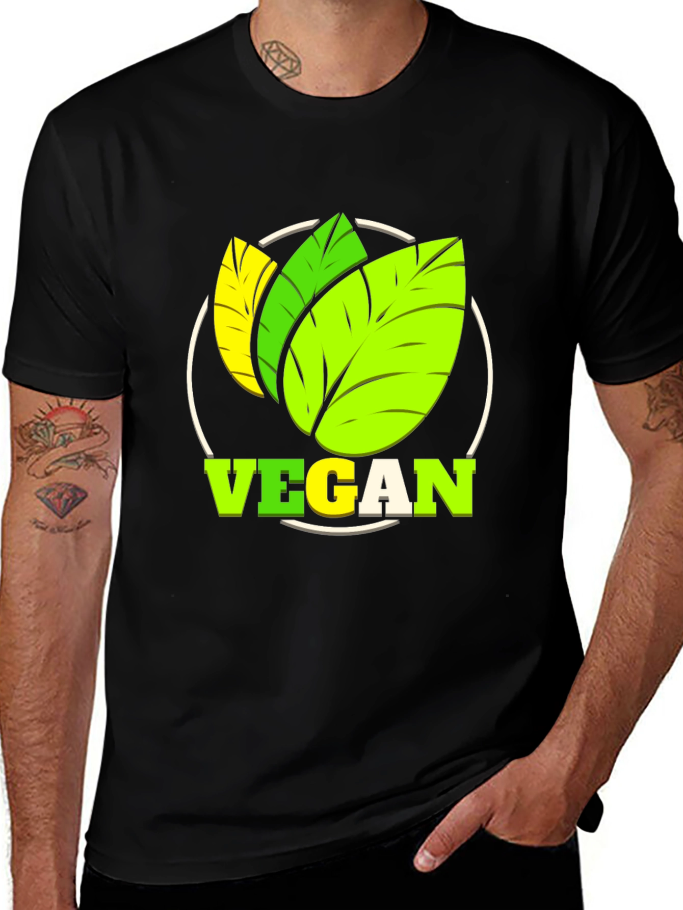 Variant 10 of Vegan T-Shirt: Leaf Design for Plant-Based Lifestyle