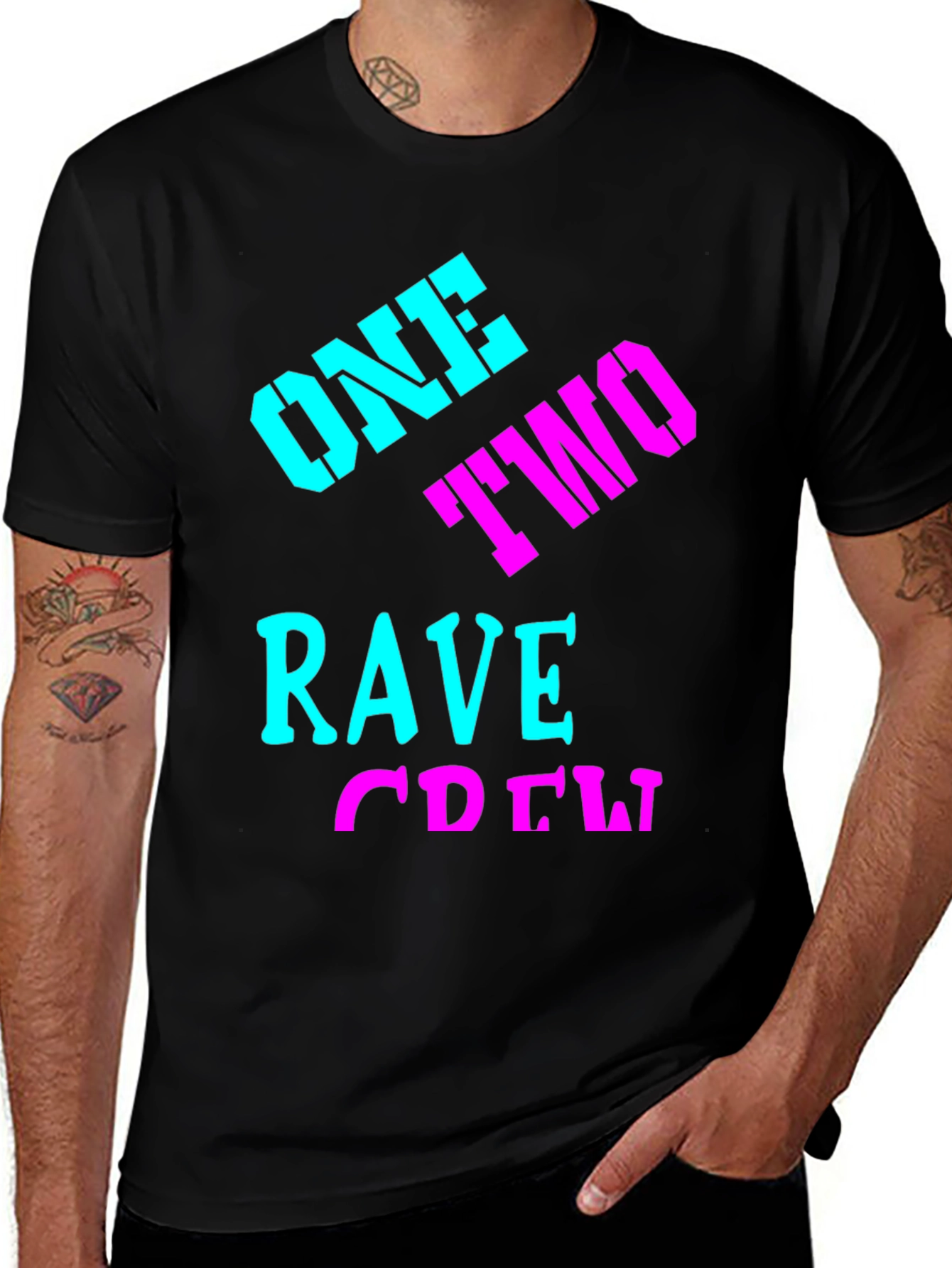 Variant 22 of Rave Crew Black Graphic Tee