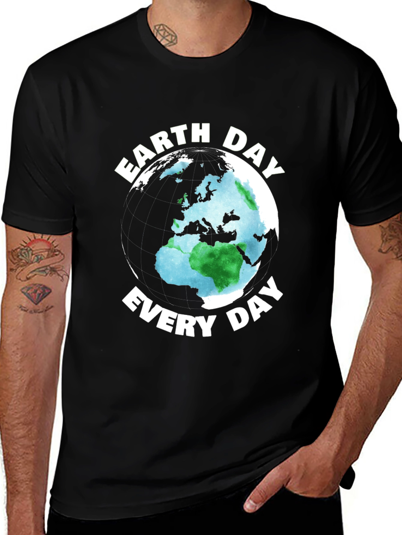 Earth Day Every Day Graphic T-Shirt - Black