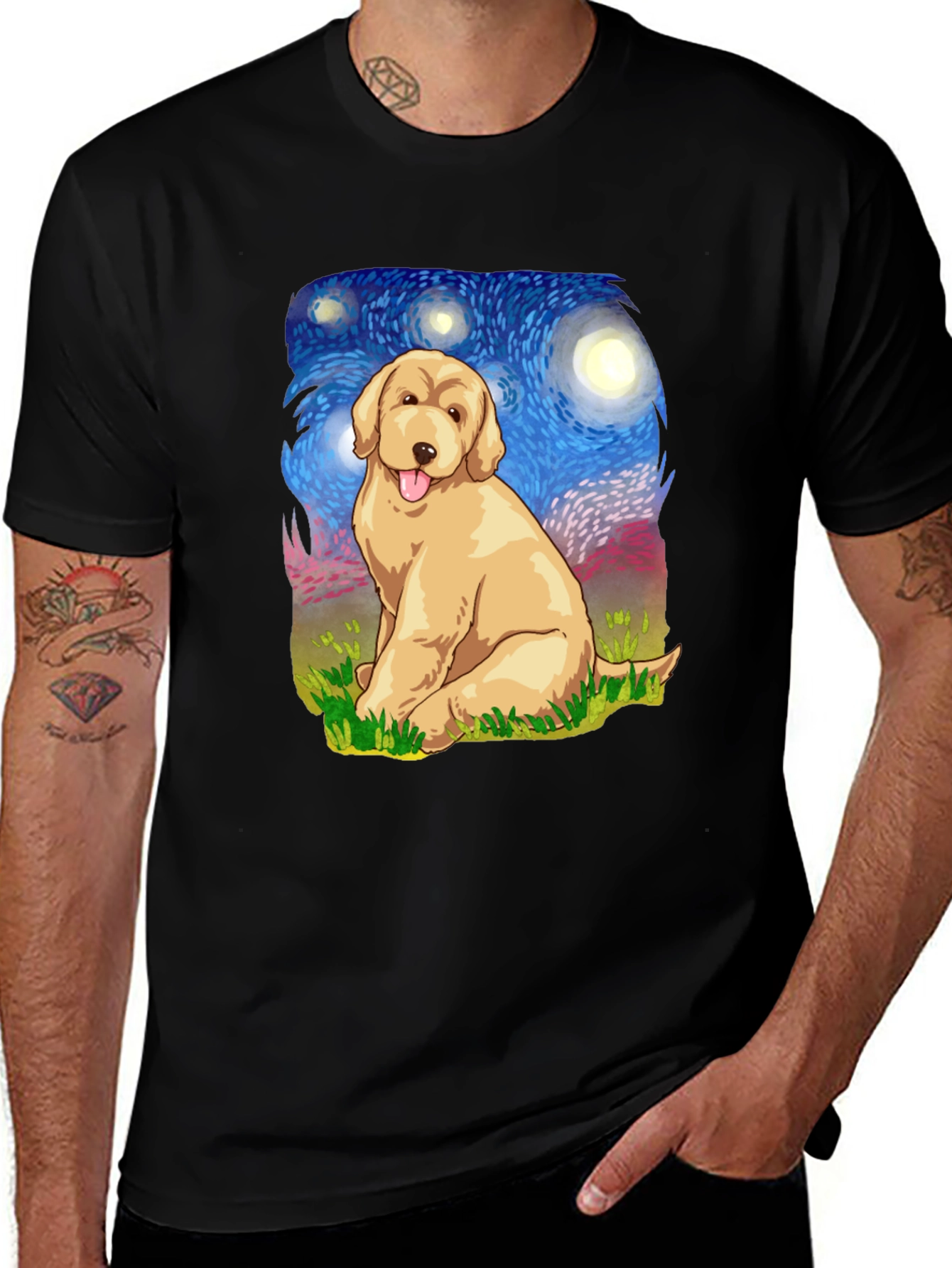 Variant 25 of Starry Night Dog T-Shirt