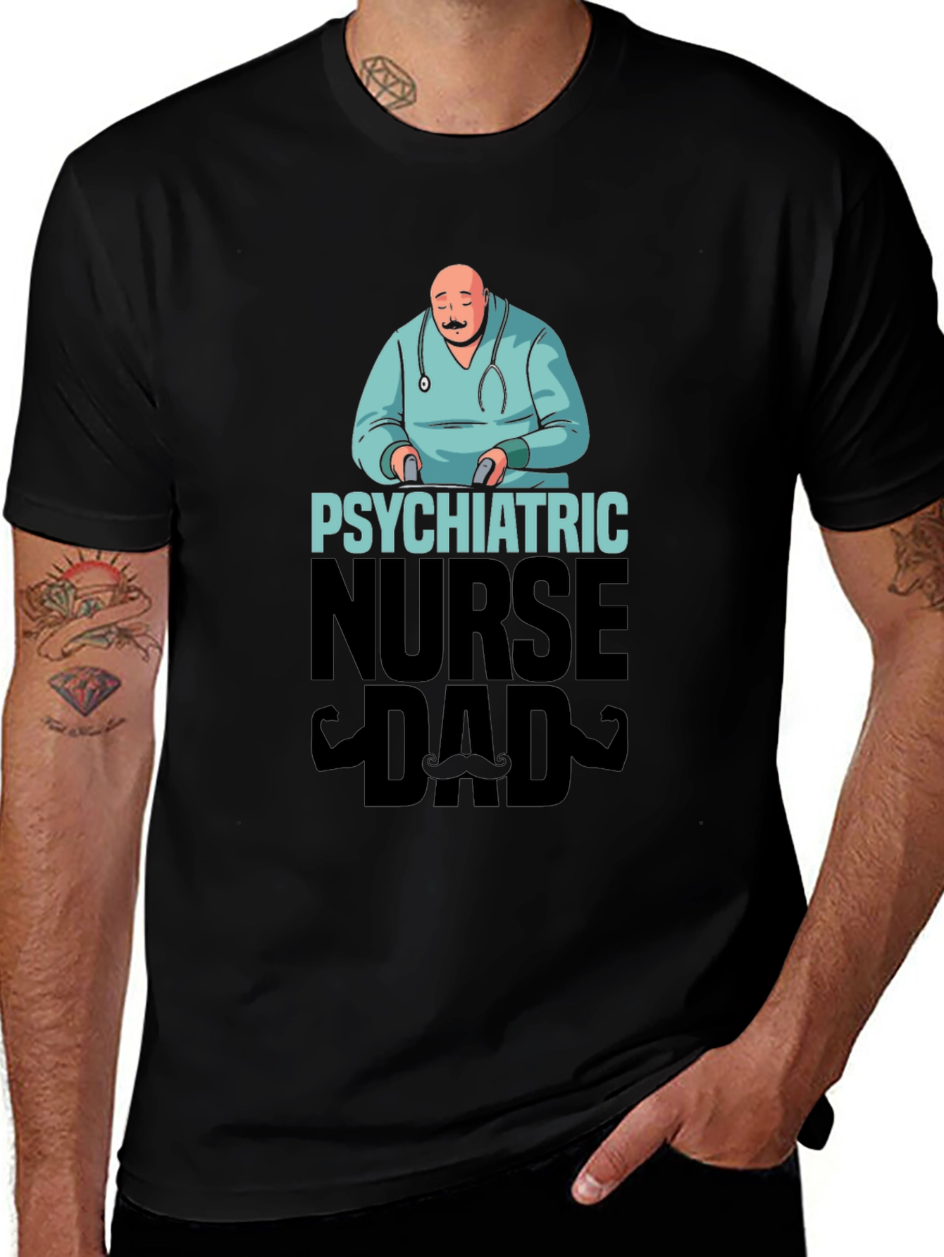 Variant 22 of Psychiatric Nurse Dad T-Shirt