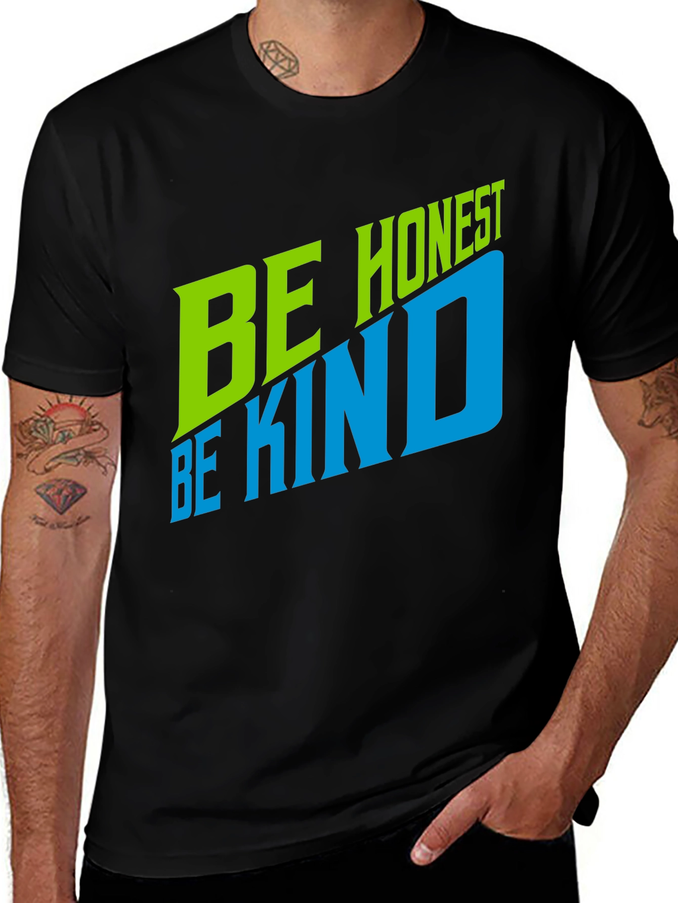 Variant 5 of Be Honest Be Kind Graphic T-Shirt - Premium Cotton Blend