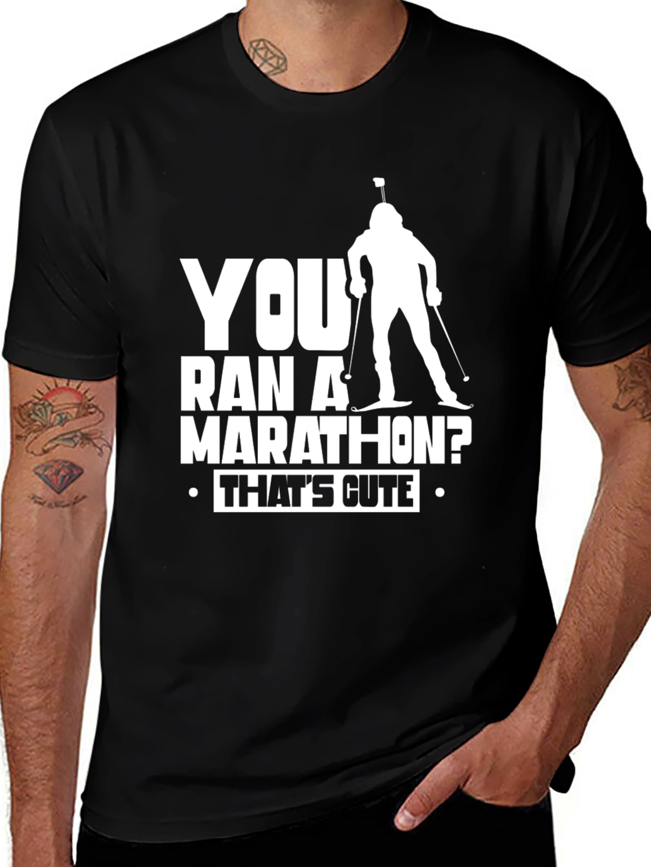 Variant 17 of You Ran a Marathon? That's Cute Biathlon T-Shirt