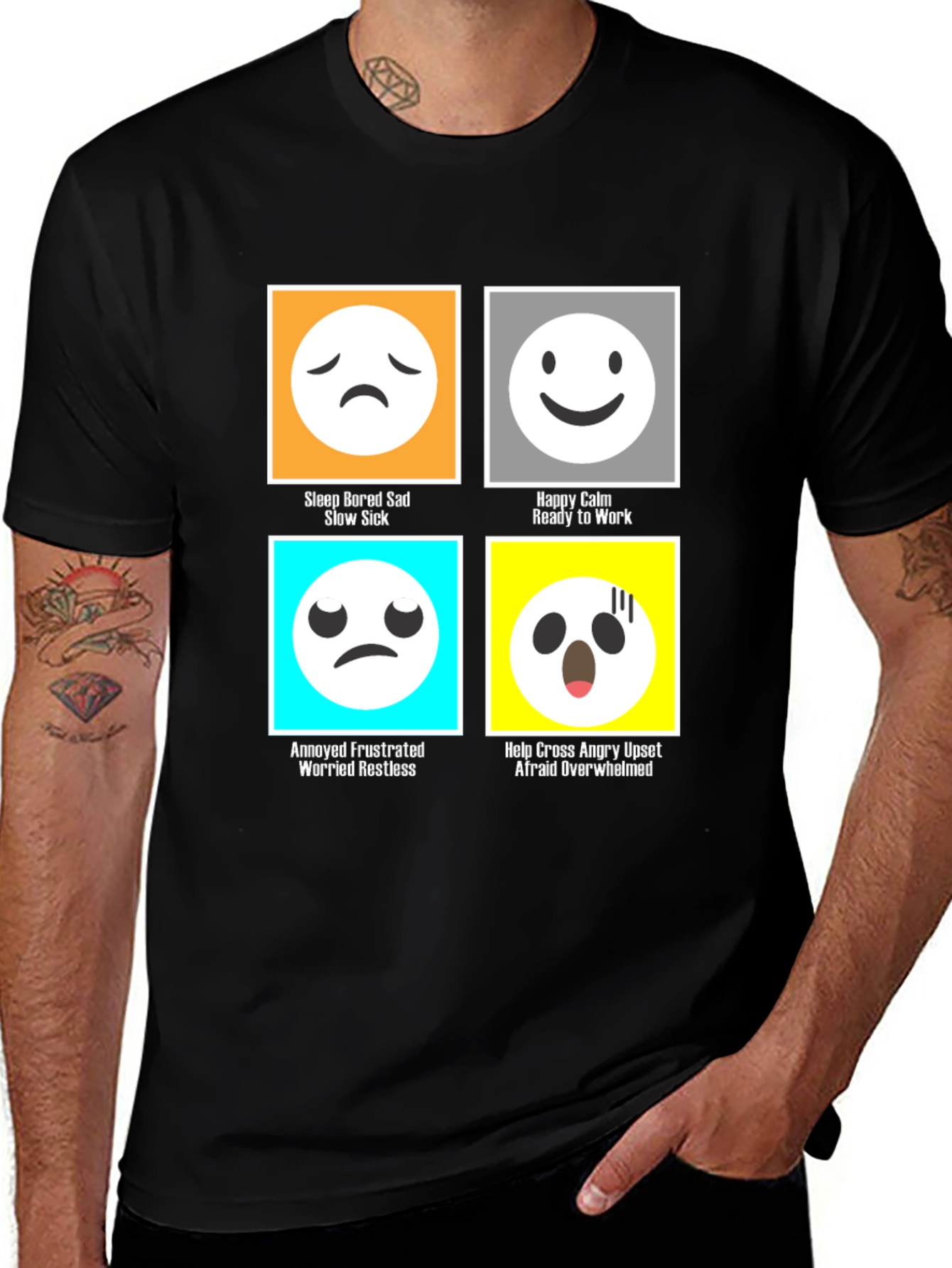 Variant 23 of Emoji Mood Chart T-Shirt - Express Yourself!