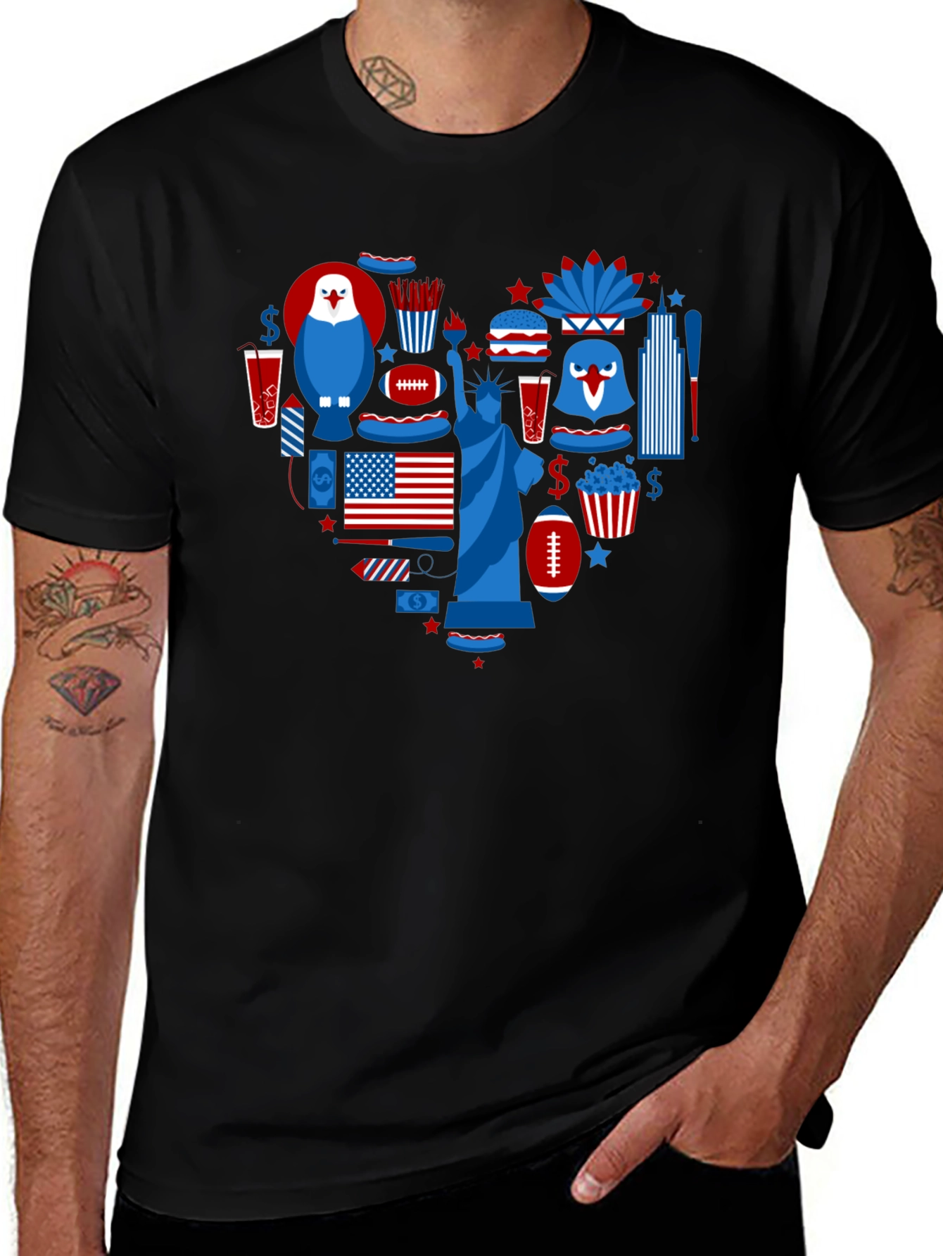 Patriotic Heart Graphic T-Shirt