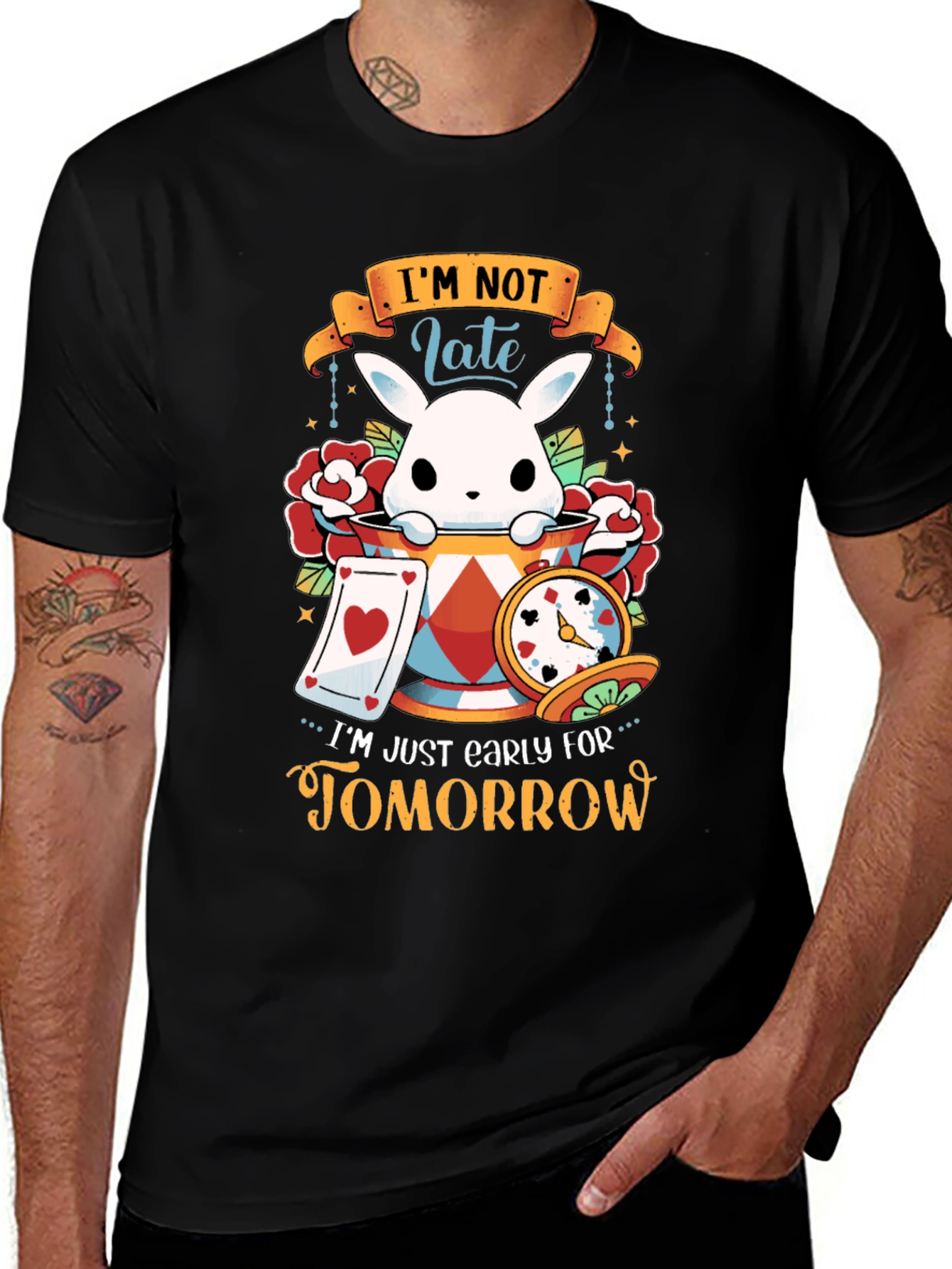 Alice in Wonderland Rabbit T-Shirt - "I'm Not Late"