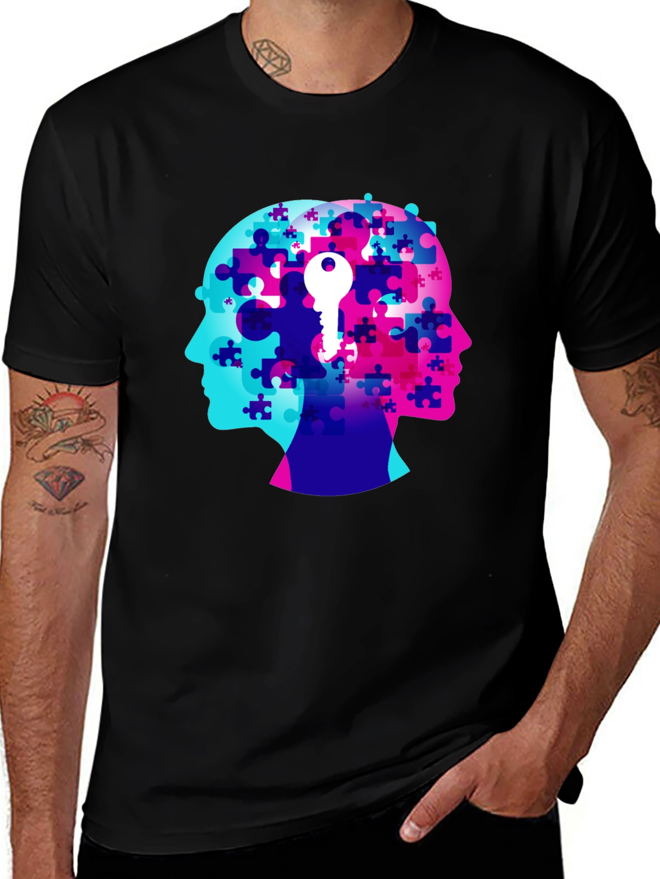 Puzzle Minds Key T-Shirt - Autism Awareness Tee