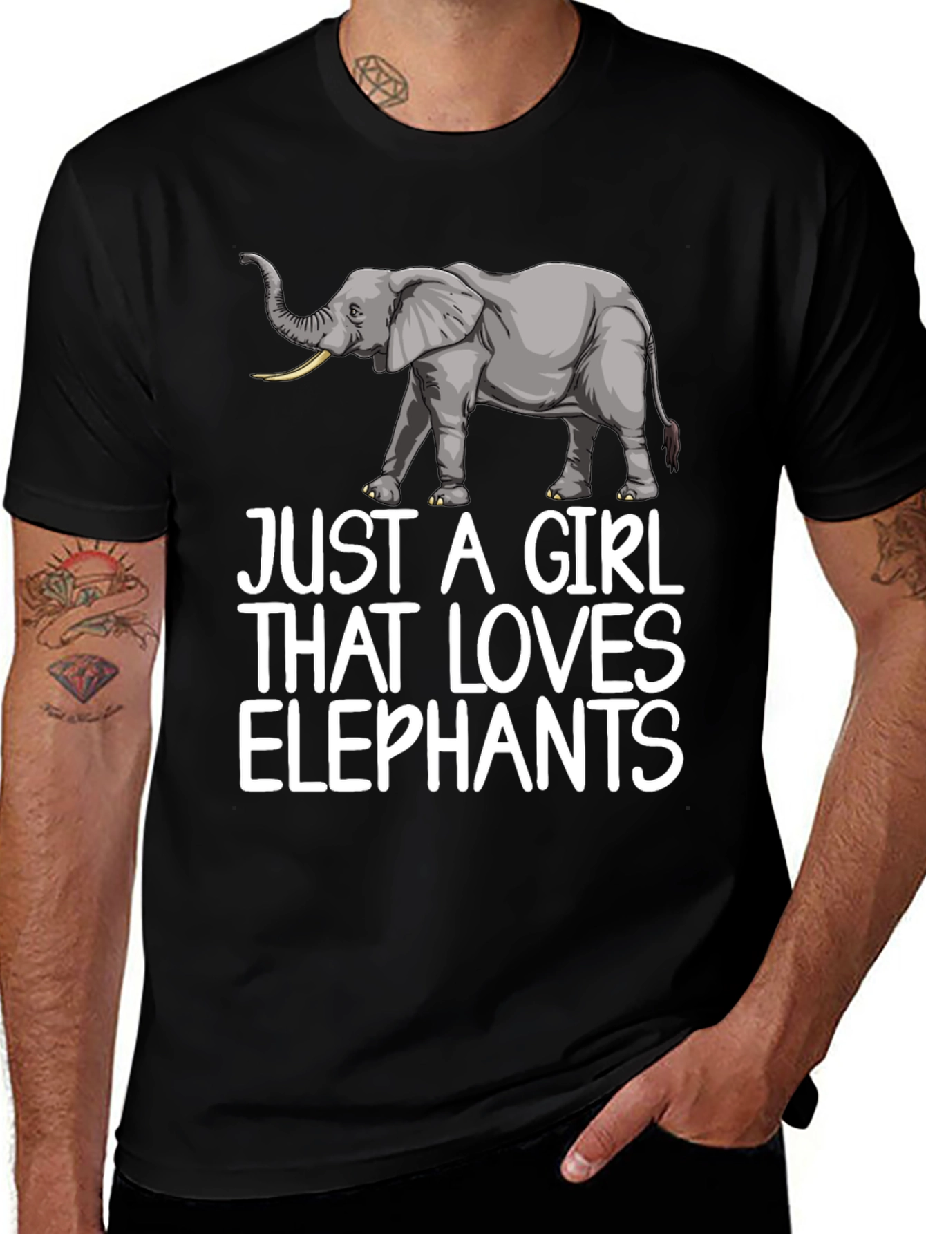 Variant 7 of Elephant Lover T-Shirt - Women's Animal Graphic Tee